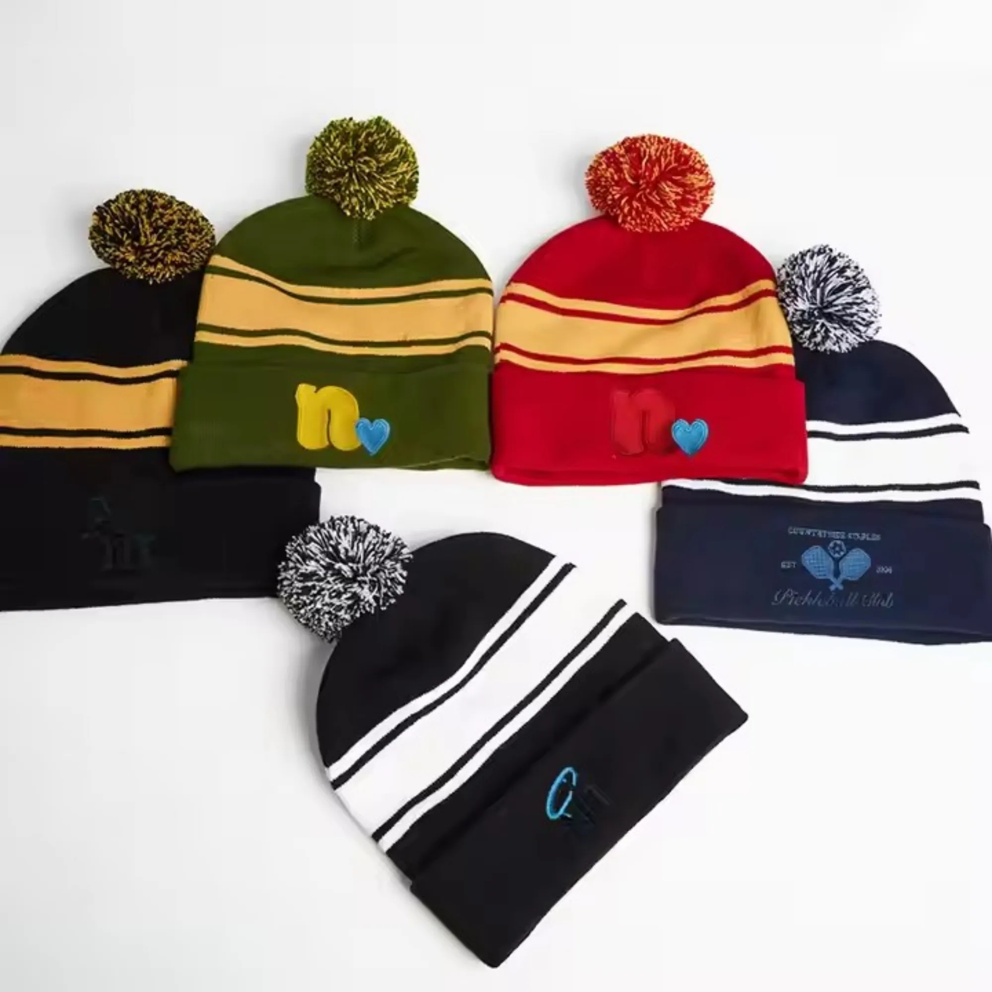 Unisex Stripe Pom Beanie 3