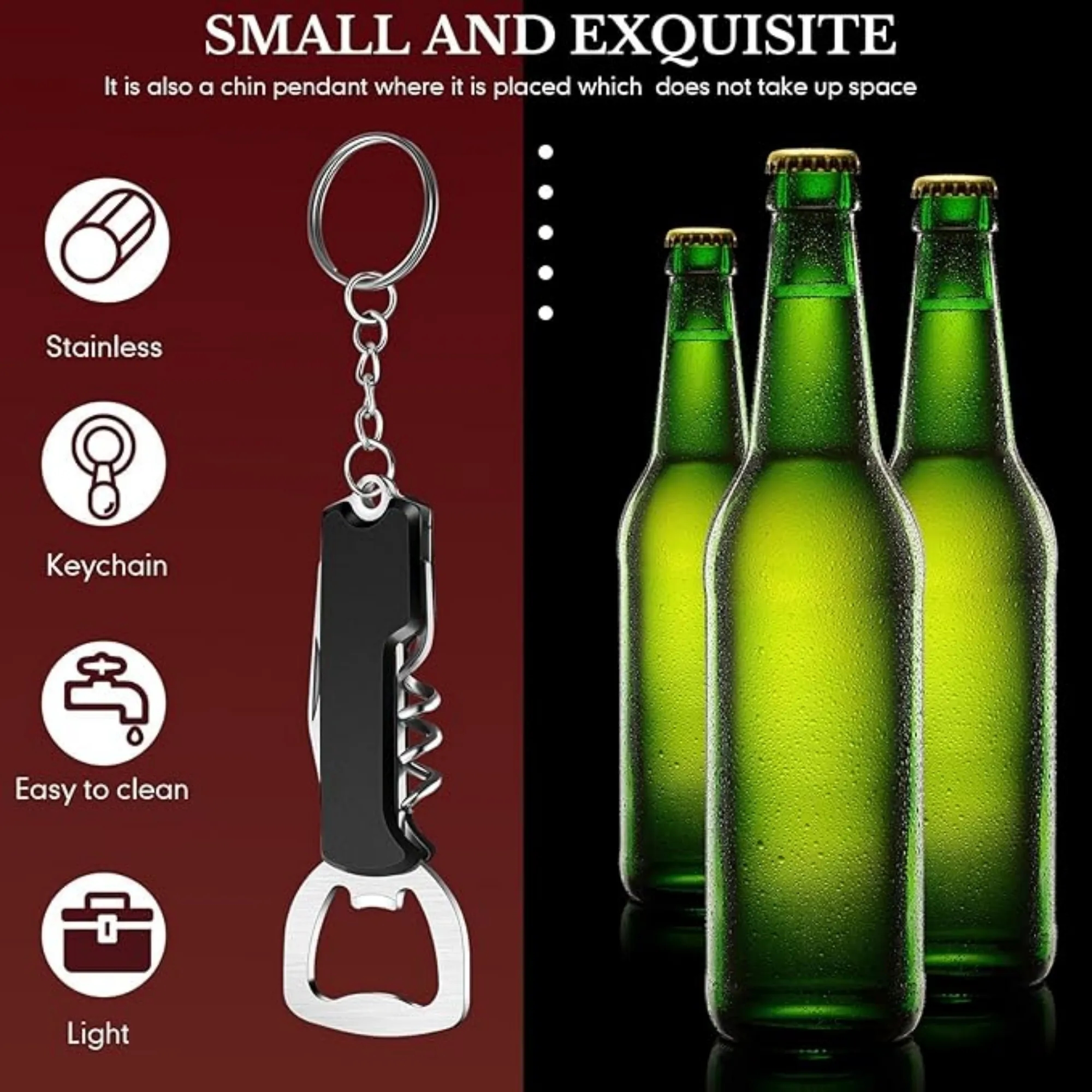 Multifunctional Bottle Opener Keychain for Beer, Wine, Soda 4