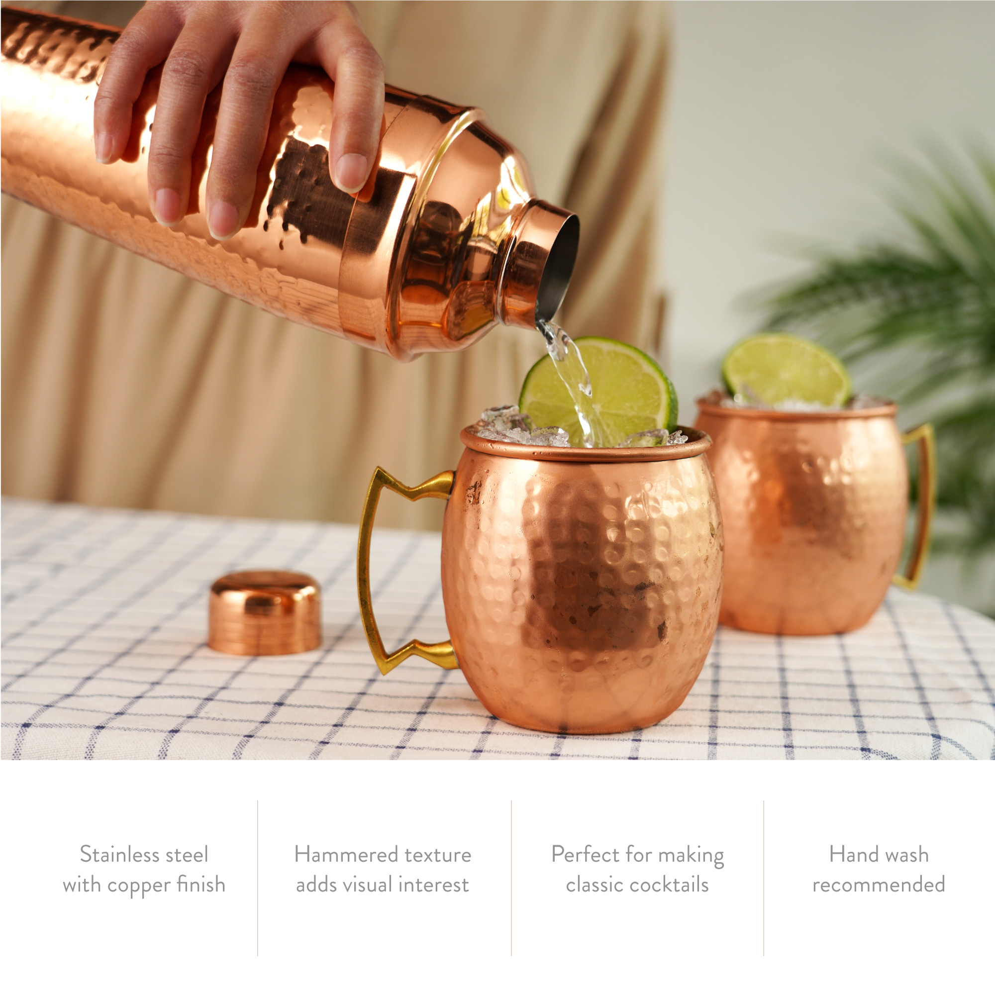 Twine Living® Hammered Copper Bar Set 6