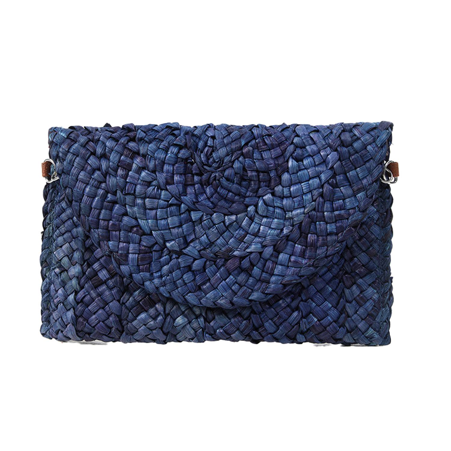 Magnetic Snap Straw Clutch Purse 10