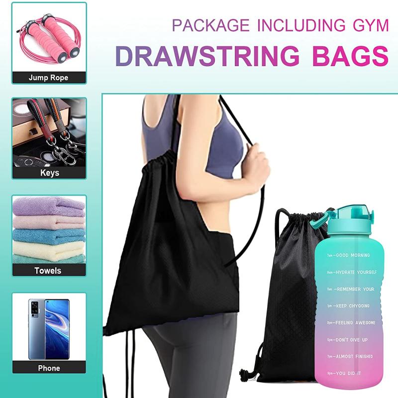 Color Changing 1 Gallon Motivational Water Bottle w/Straw & Time Marker 6