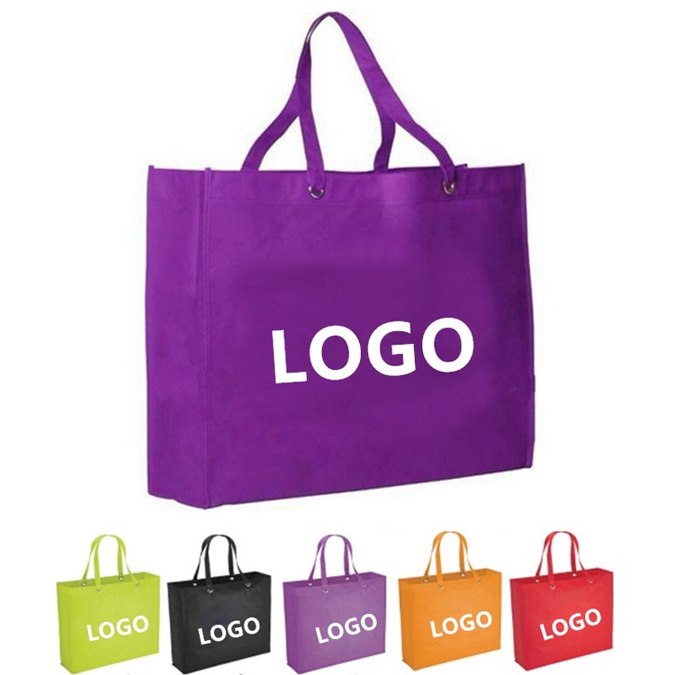 Non-woven Reinforced Metal Grommets Handle Shopper Tote 2