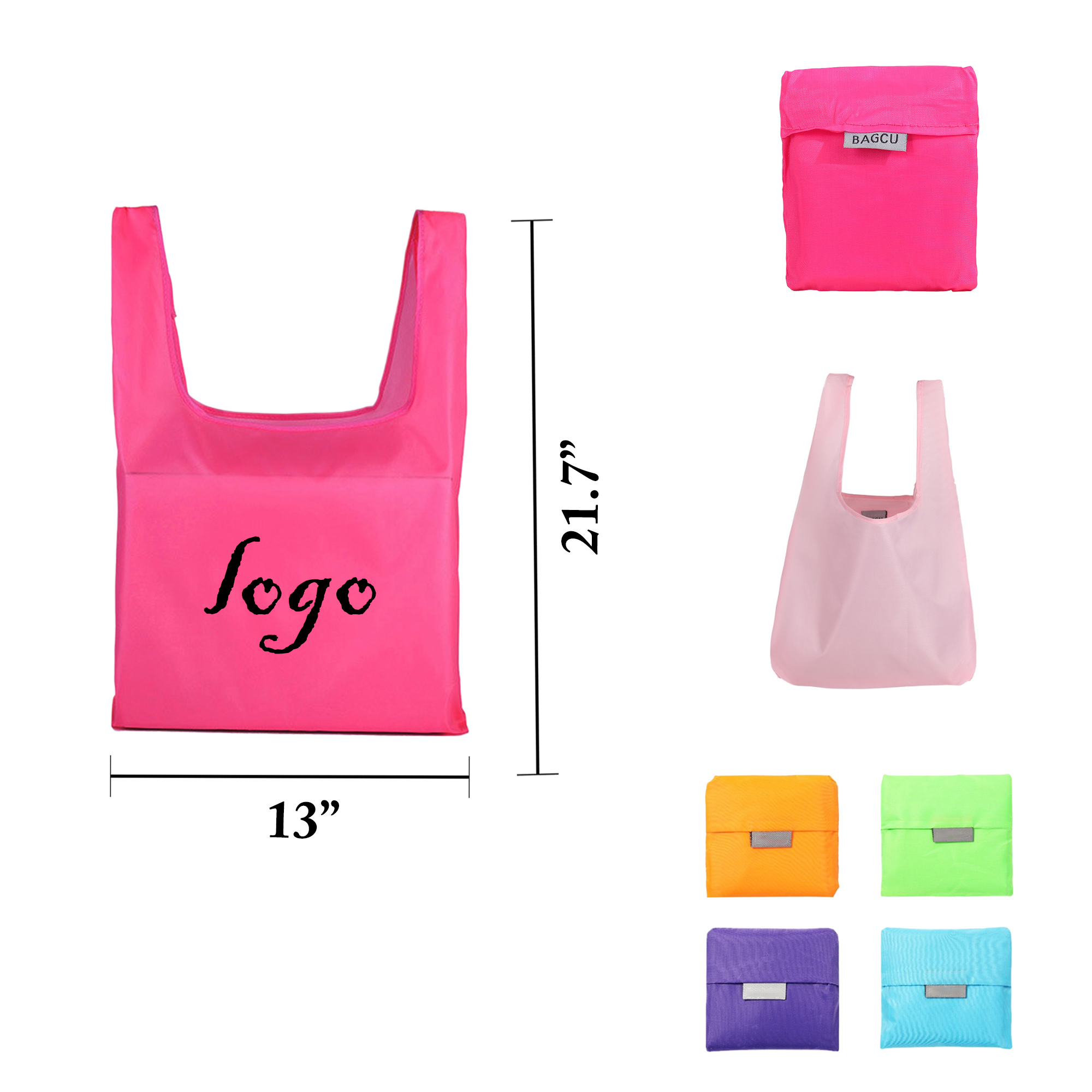 MOQ100 Foldable Oxford Shopping Tote, custom tote bag with logo imprint 3
