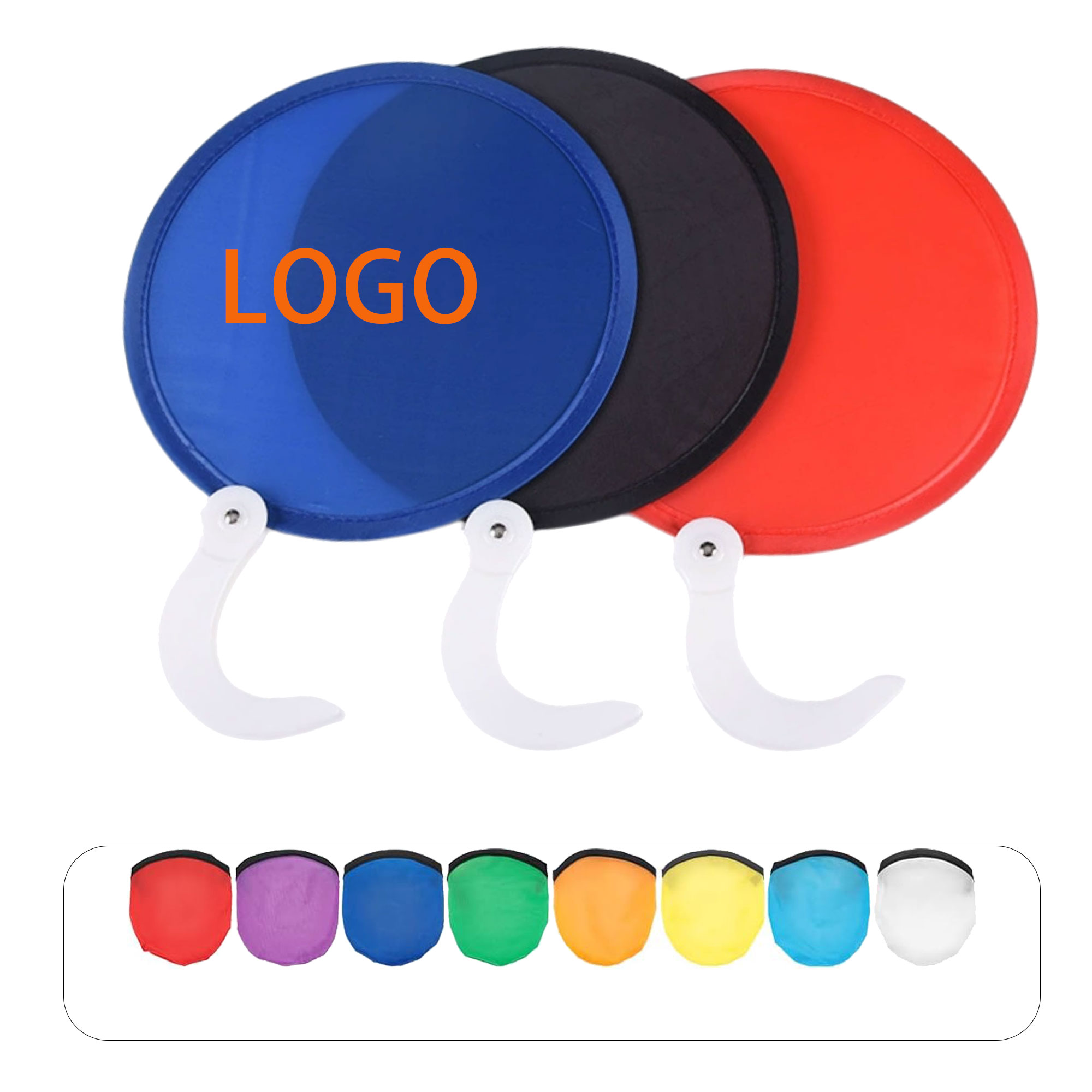 Collapsible Outdoor Hand Held Circular Folding Fan 2