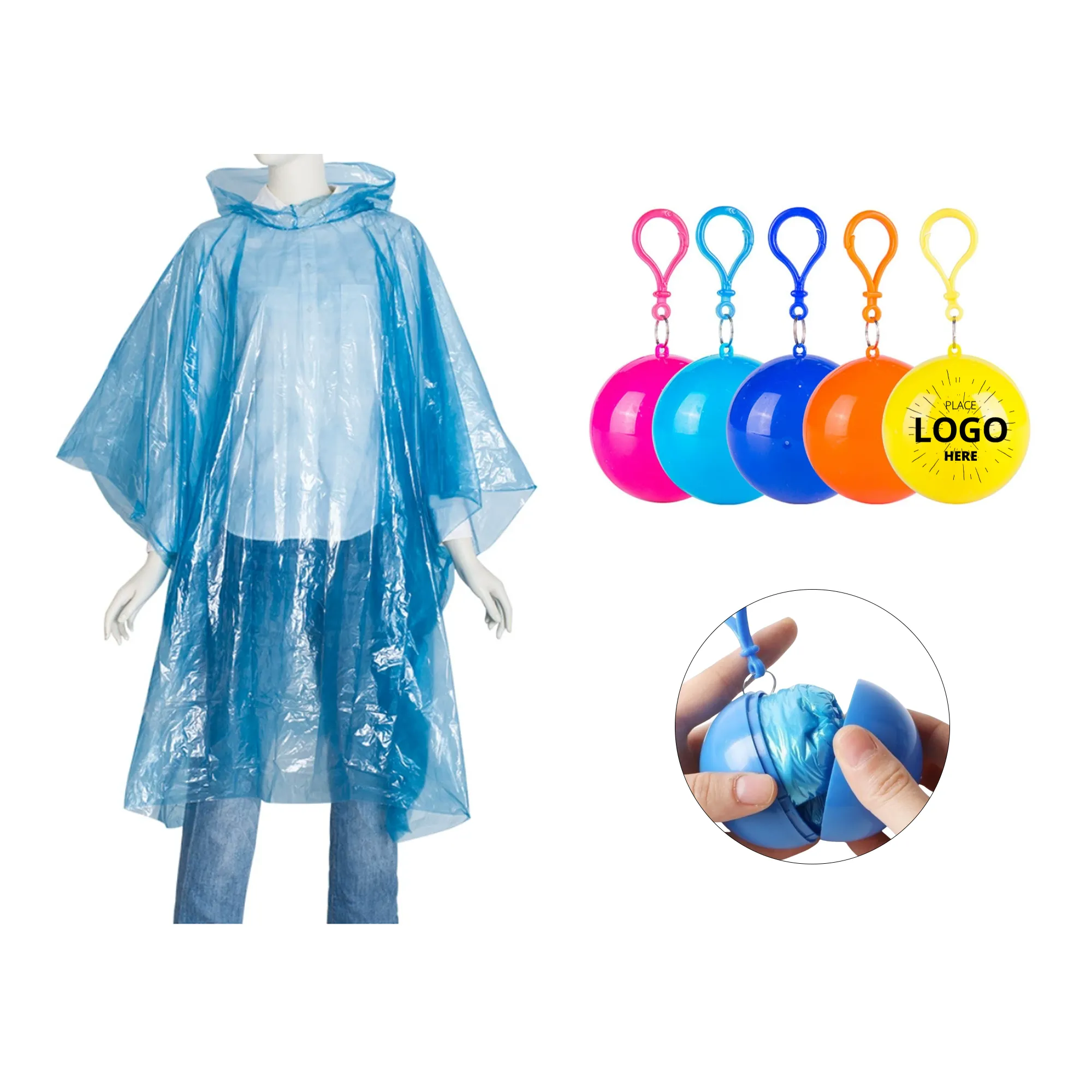 Portable Raincoat w/Disposable Poncho Balls 4