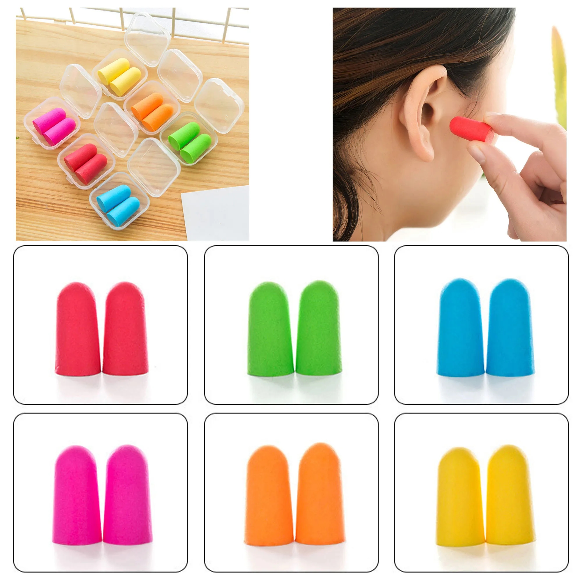 Foam Earplug Soundproof Slow Rebound Ear Plugs In Case