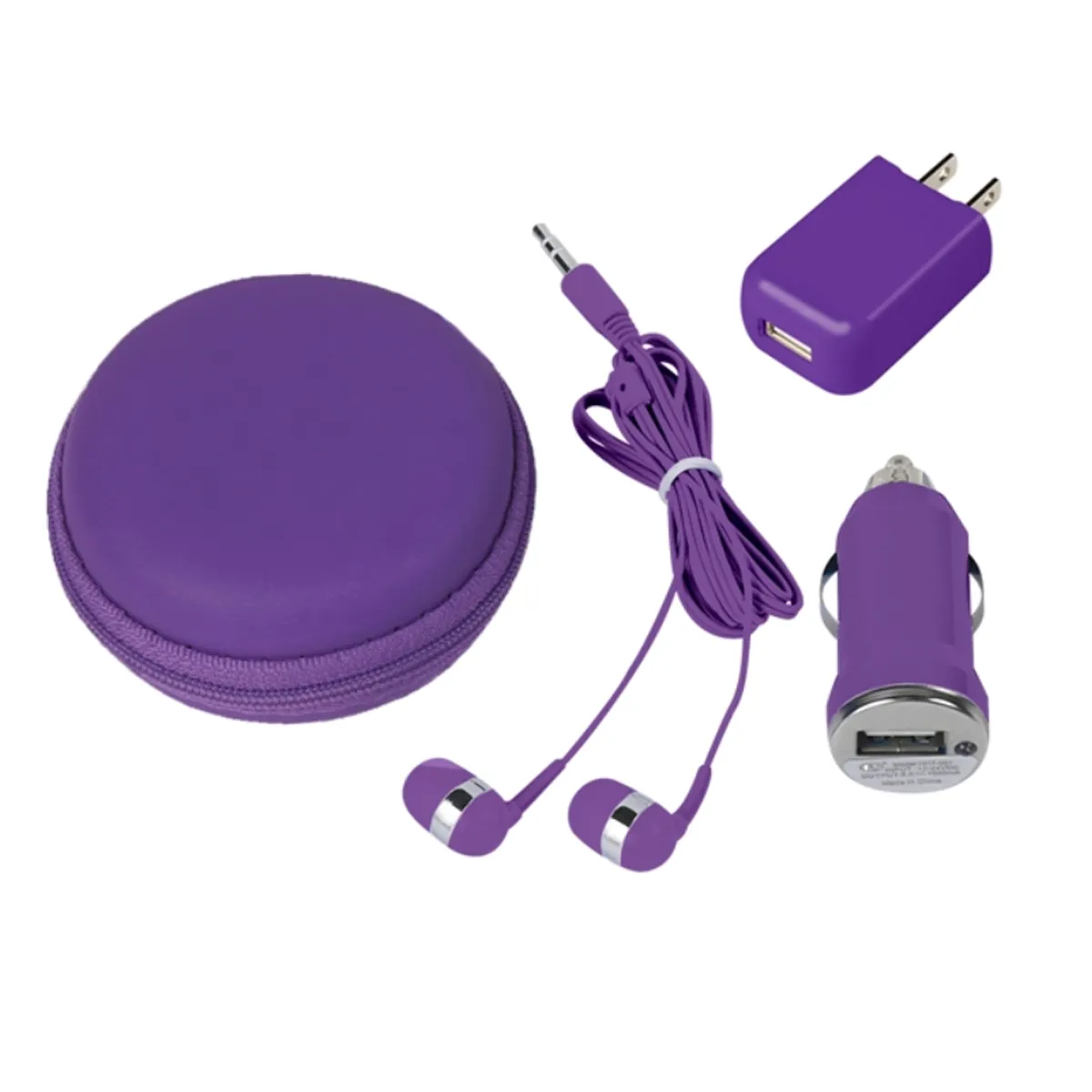3In1 Travel Headphone/Charging Plug/Car Charger Portable Set 3