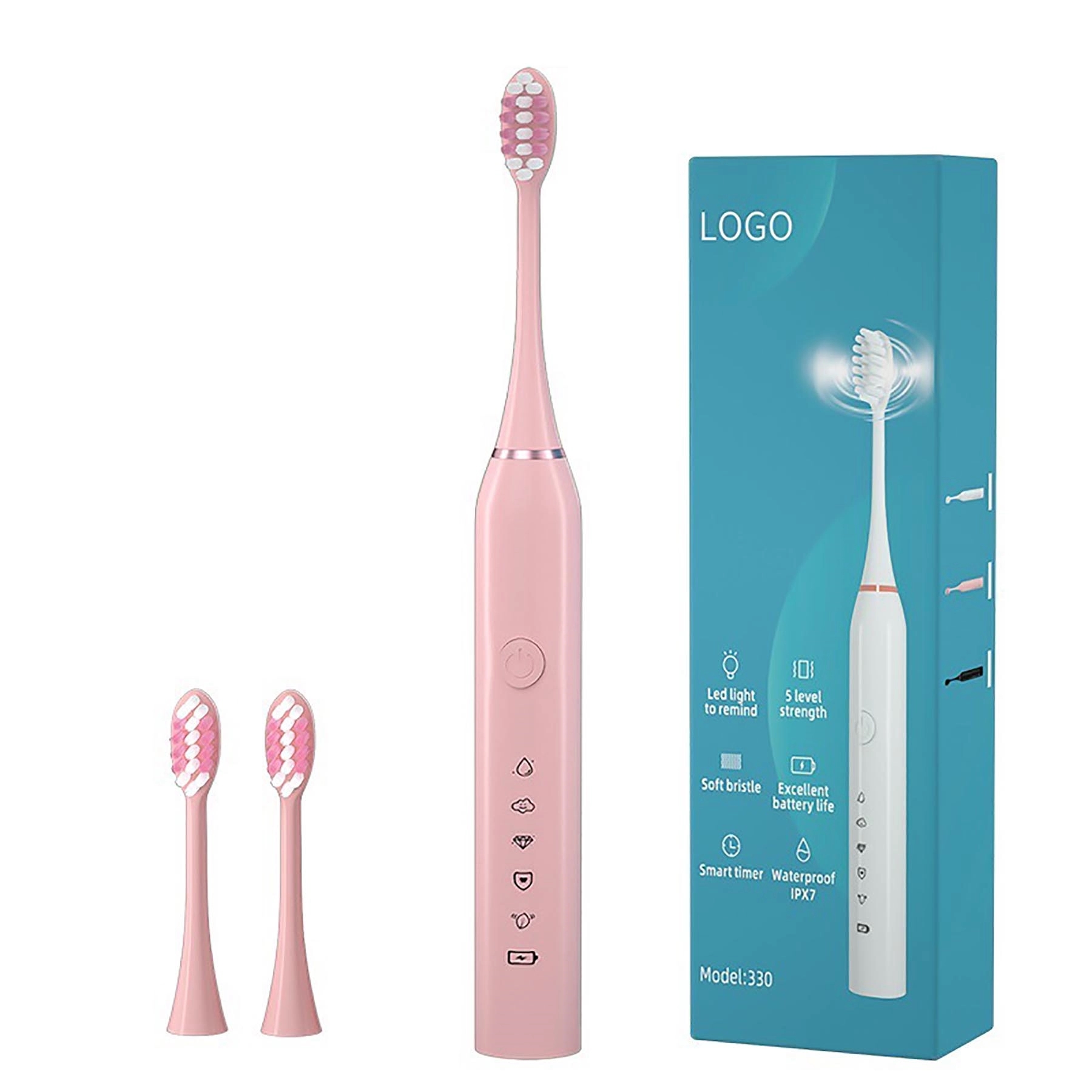 Electric Toothbrush With 3 Heads Rechargeable 3