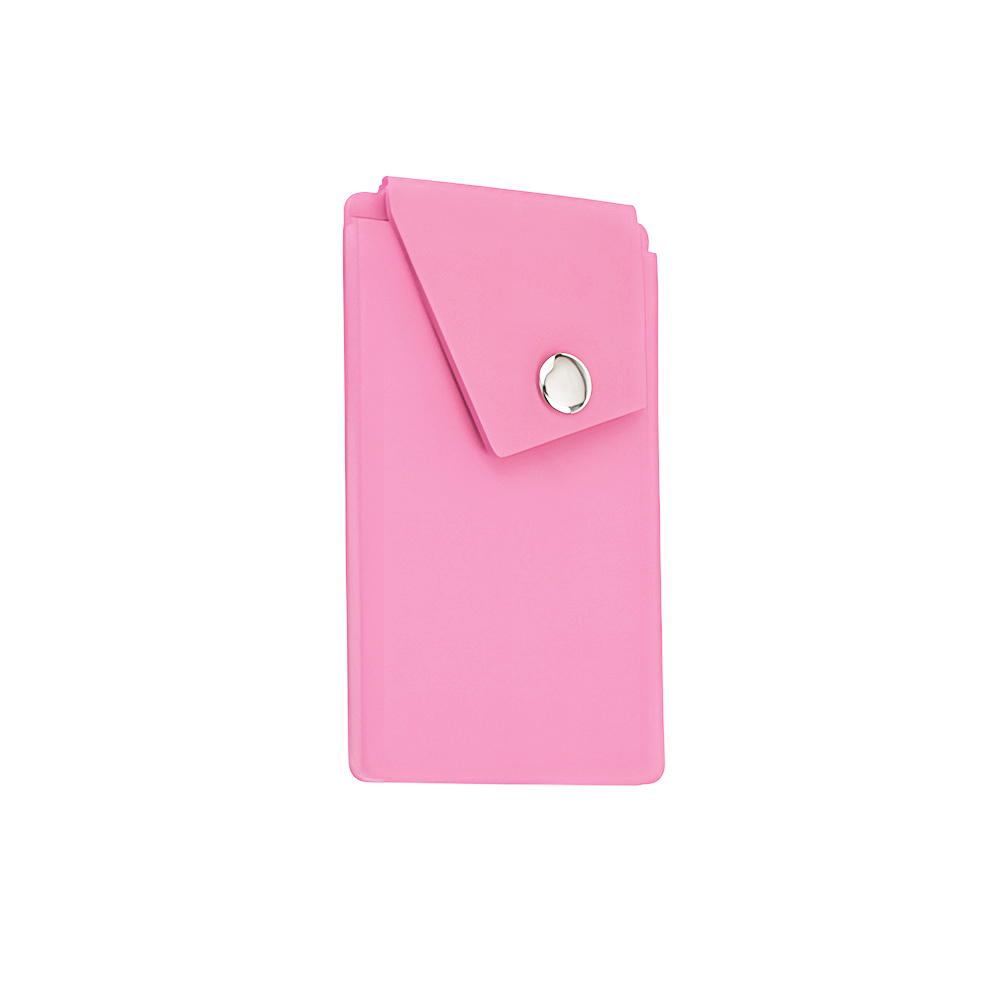 Silicone Cell Phone Sticky Wallet W/ Snap Pocket 5