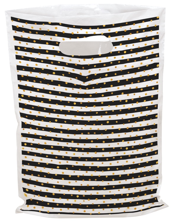 Stripes and Dots Predesigned Plastic Bags (9" x 13")