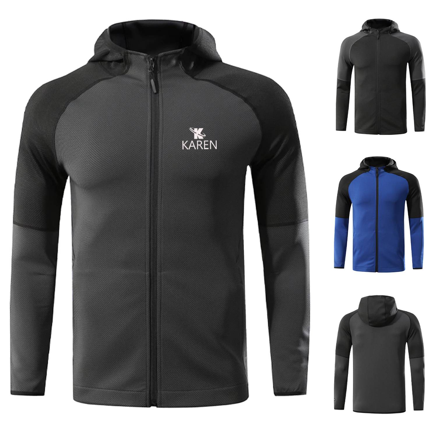 Zipper Hoody Running Gym Training Tracksuit 1