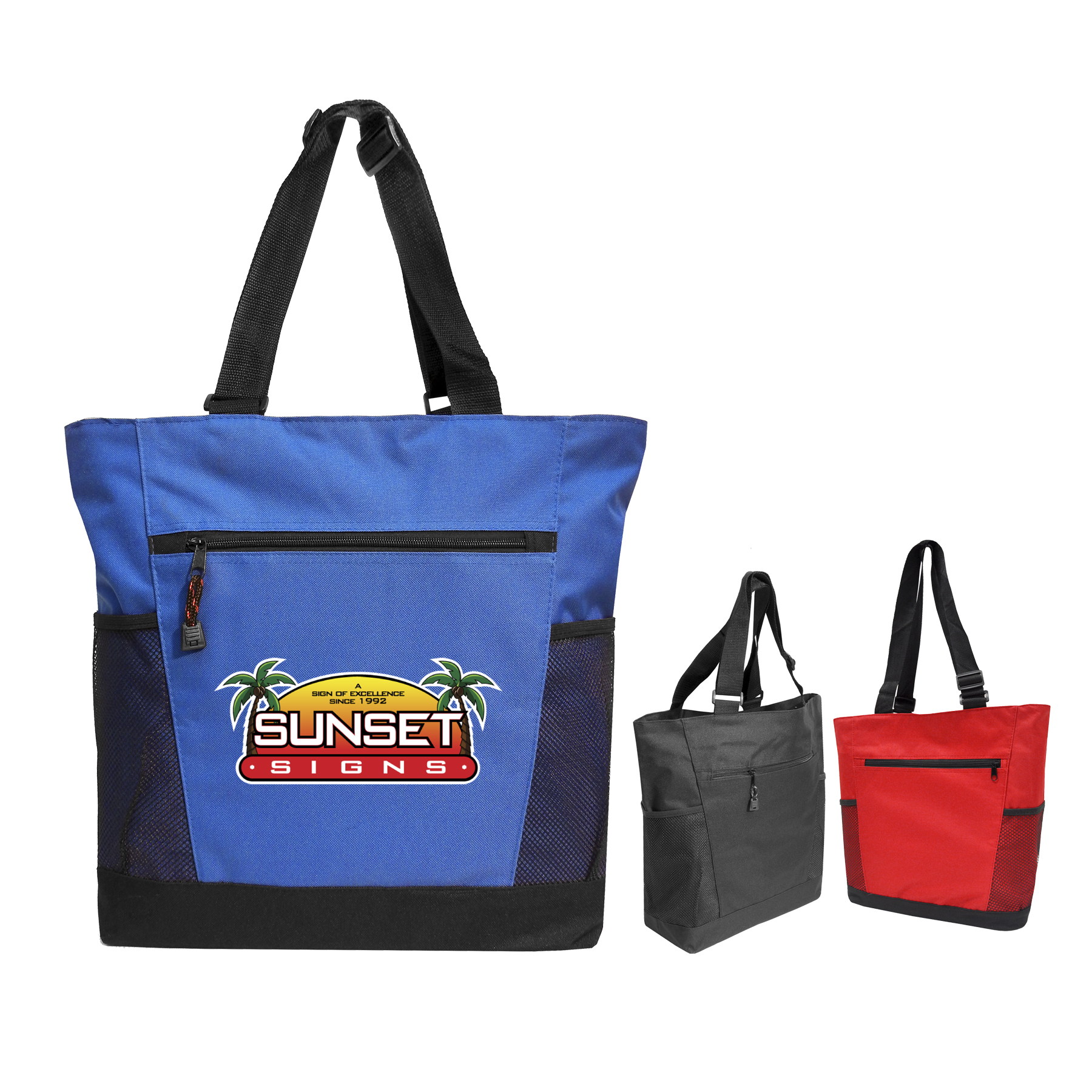 Adjustable Handle Zipper Tote, custom tote bag with logo imprint 4