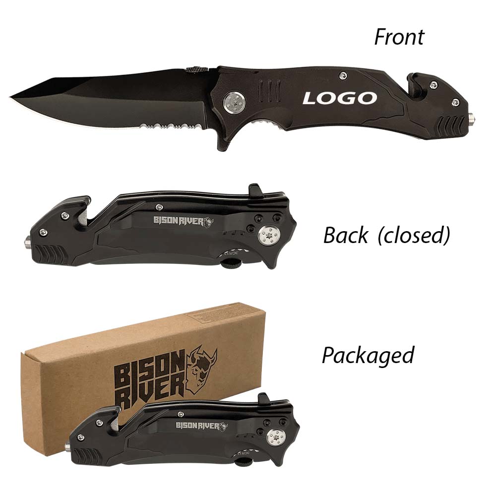 Black Anodized Aluminum Rescue Knife 2