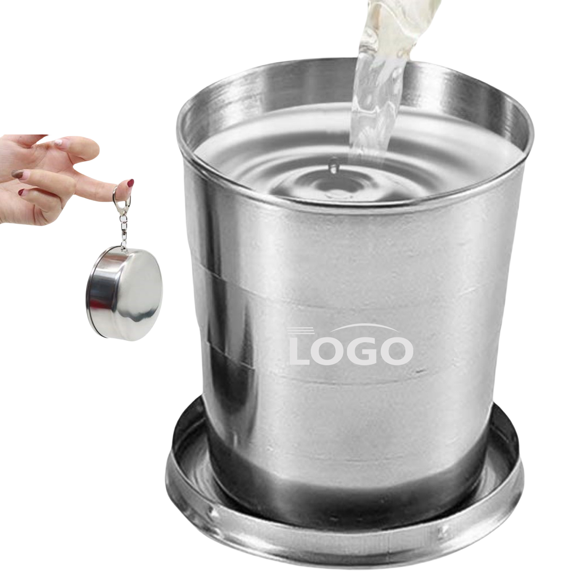 9zoz Portable Collapsible Stainless Steel Mug MOQ20 1