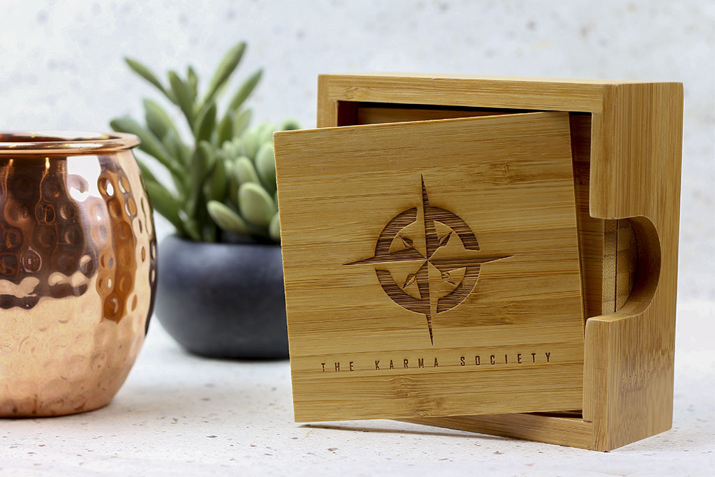 Bamboo Coaster Set 3