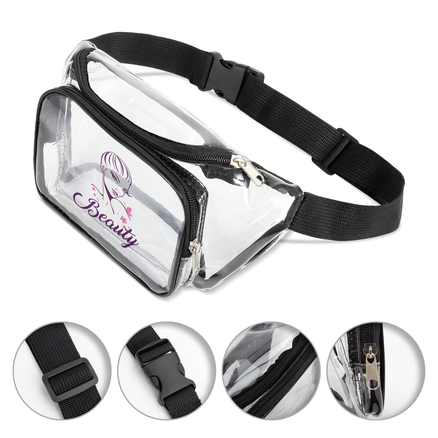 Clear Fanny Pack / Two Zipper Pockets 6
