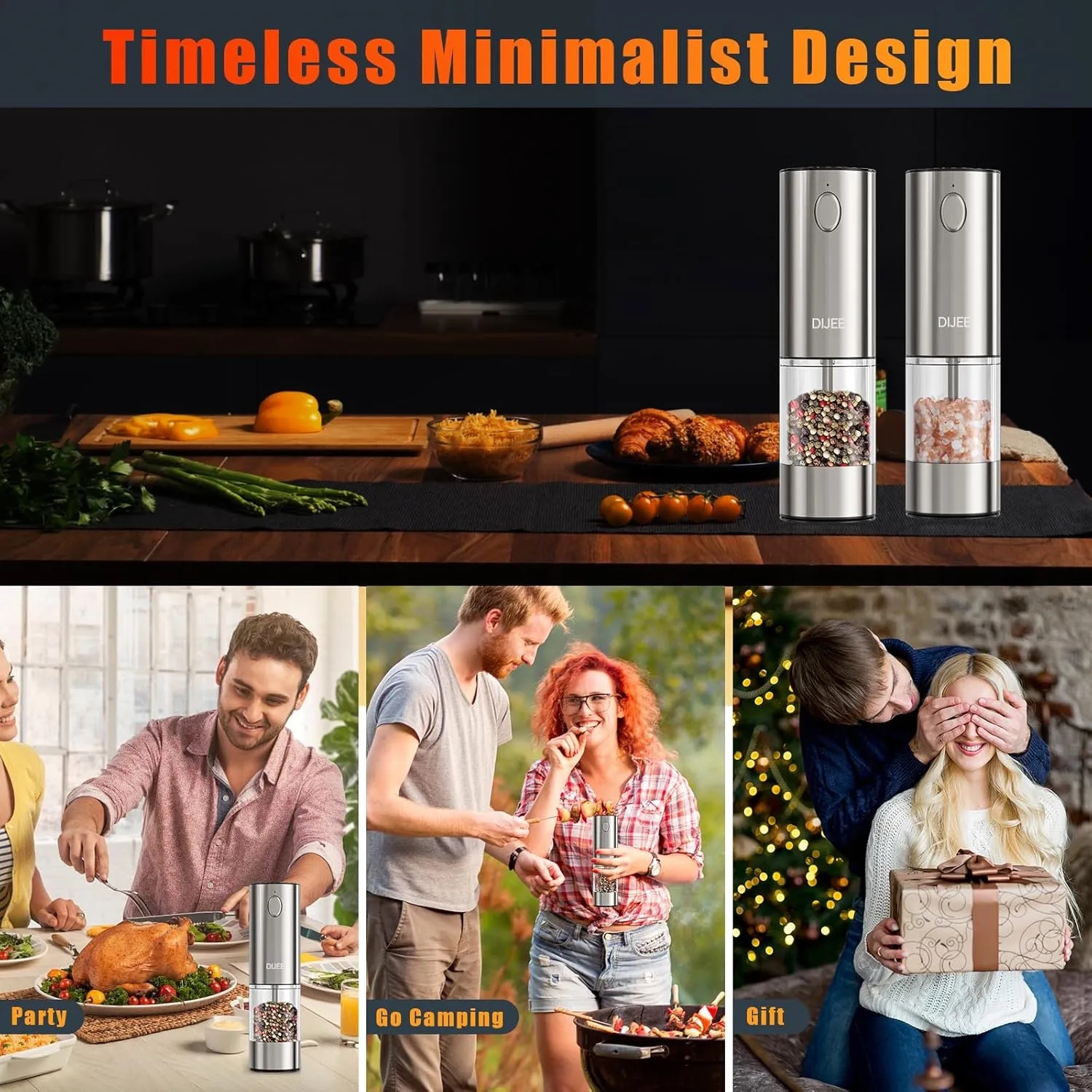 Automatic Salt/Pepper Mill with LED Light for Kitchen 6