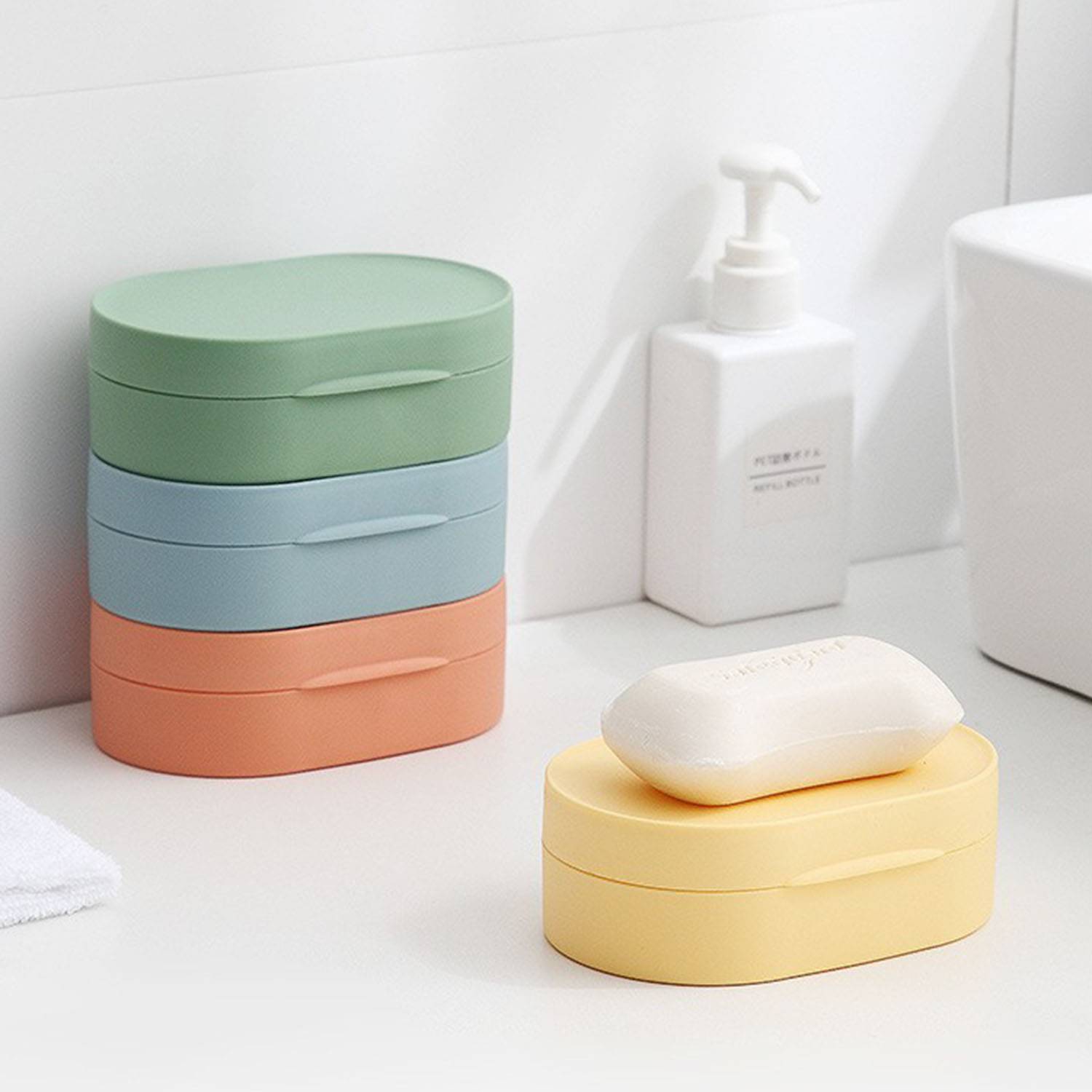 Simple portable soap box waterproof with lid 3