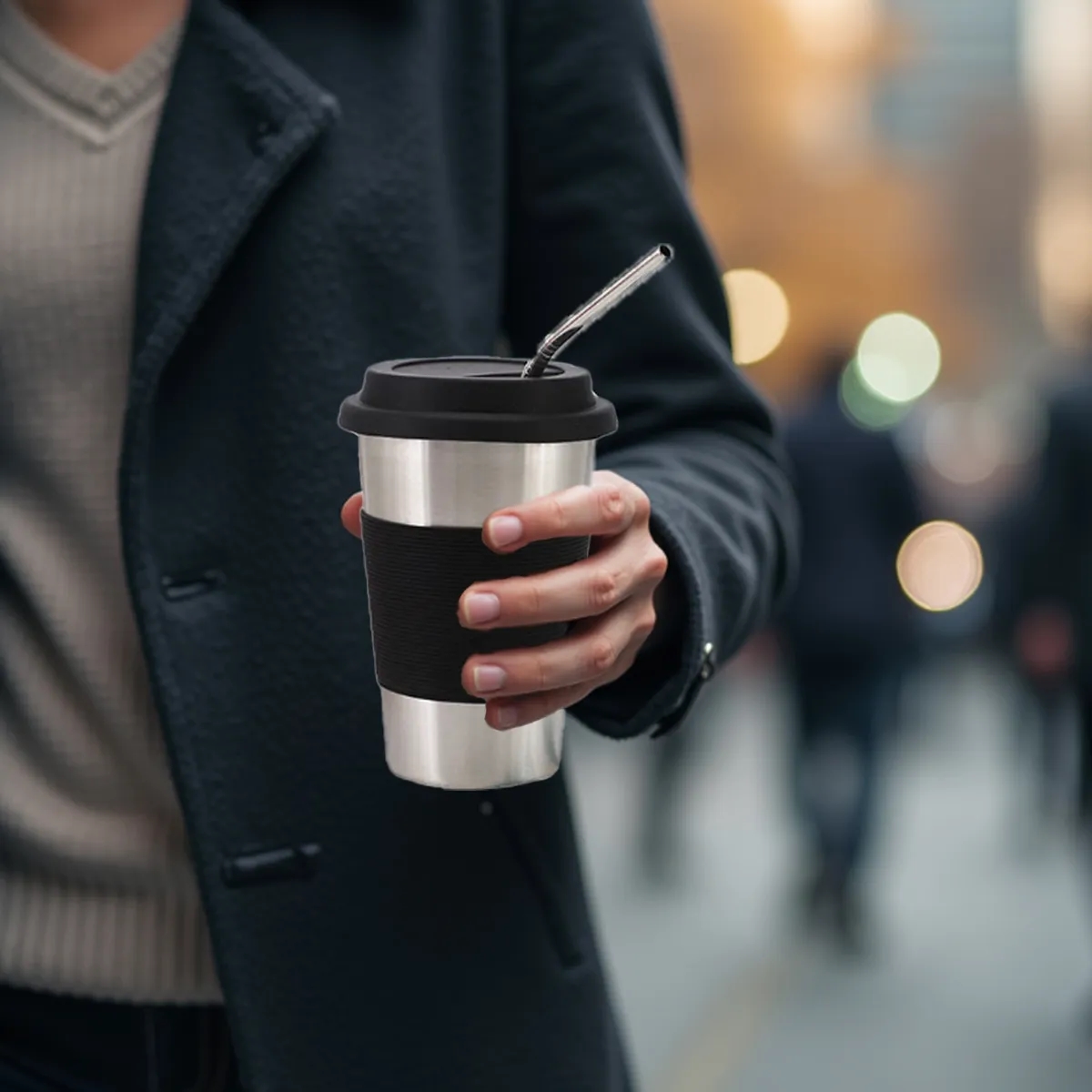 17 Oz. Stainless Steel Tumbler With Reusable Straw 2