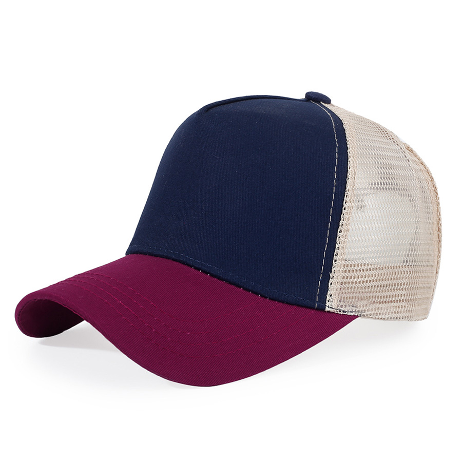 Stock Multi-Tone Cotton 5-Panel Trucker Cap 14