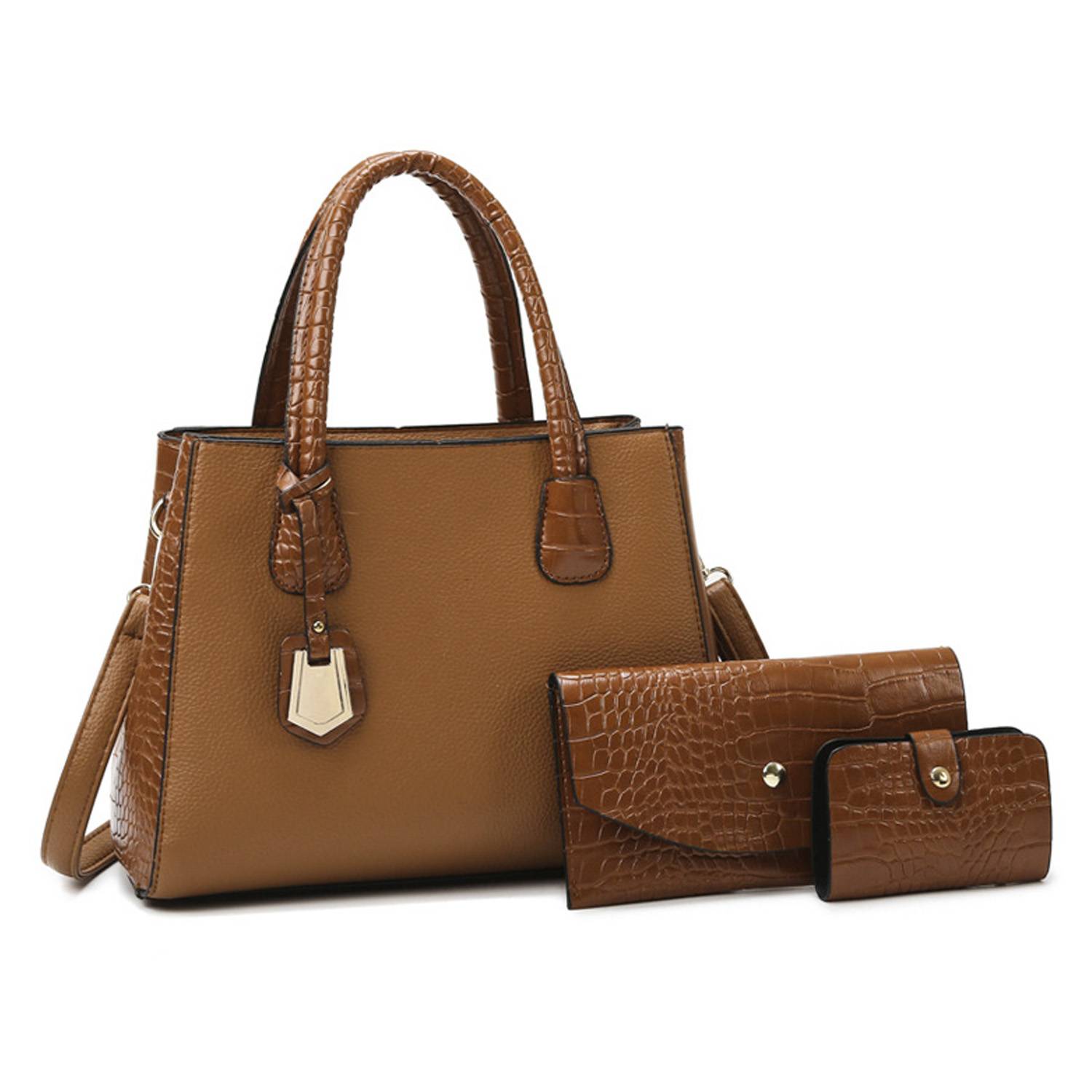 3 in 1 Pu Leather Popular Classic one-shoulder handbag set 6