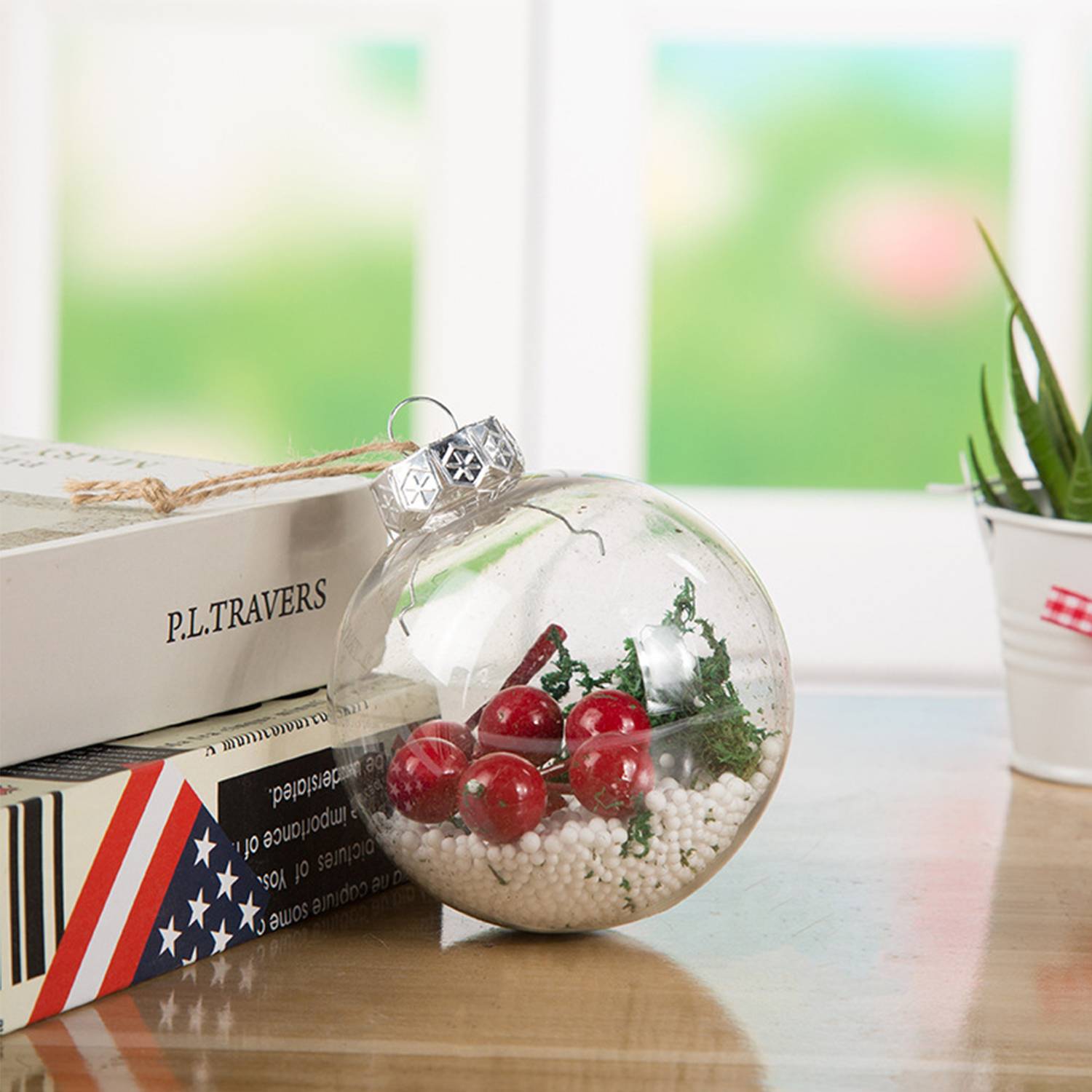 Round Clear Plastic Christmas Ball Ornaments 2