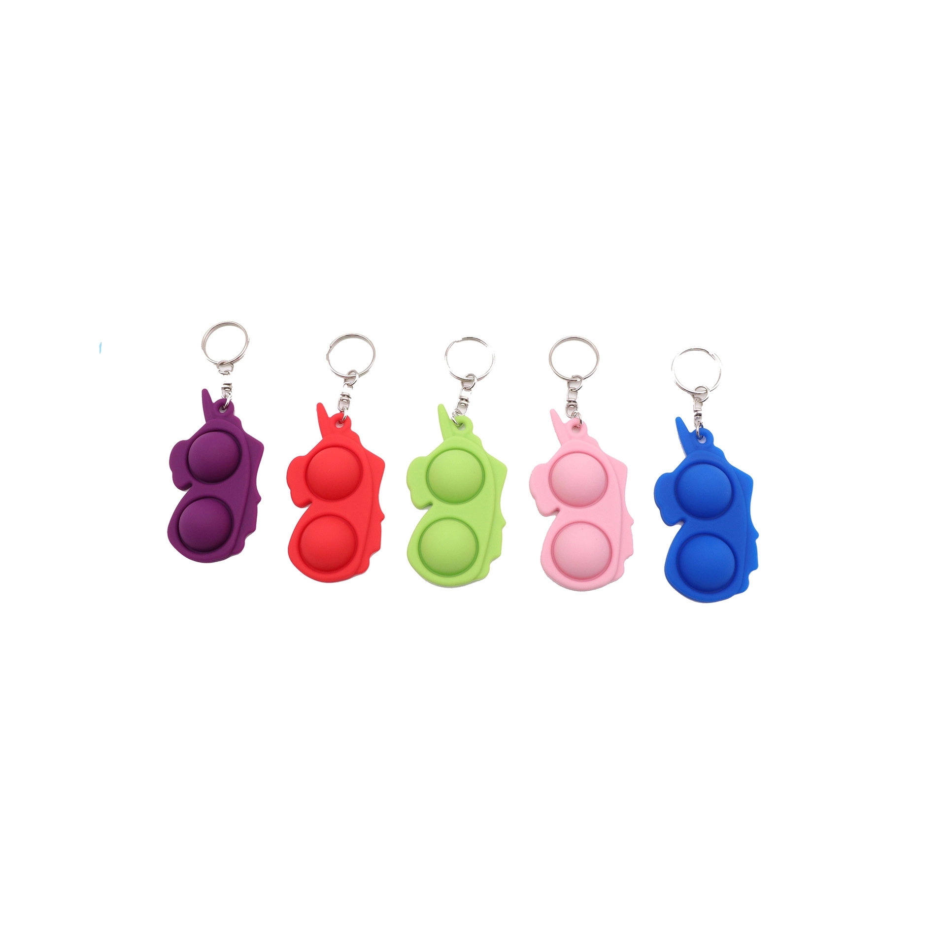 Silicone Dinosaur Push Pop Fidget Toy Keychain 5