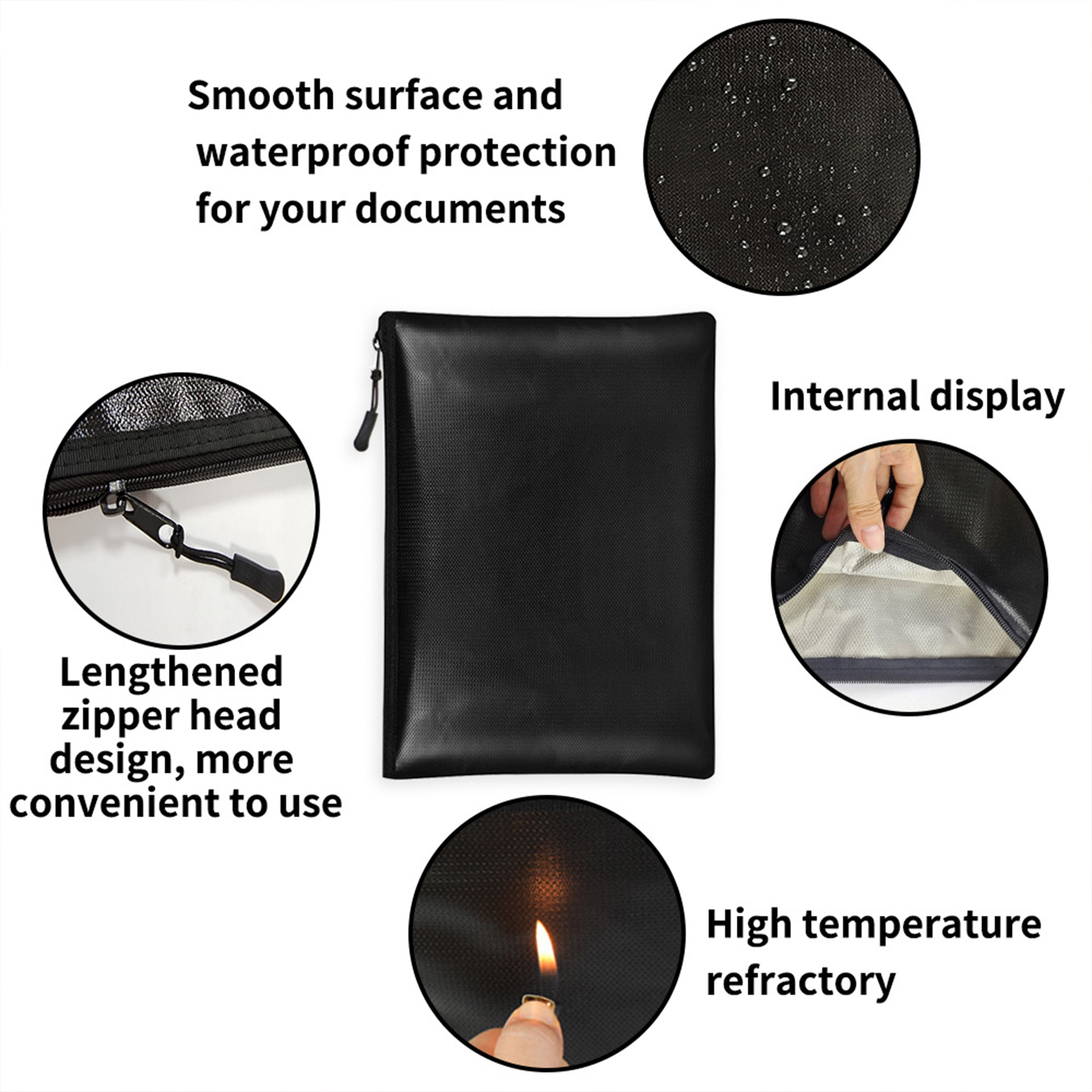 Fiberglass Fireproof Cloth Fireproof Document Bag 8