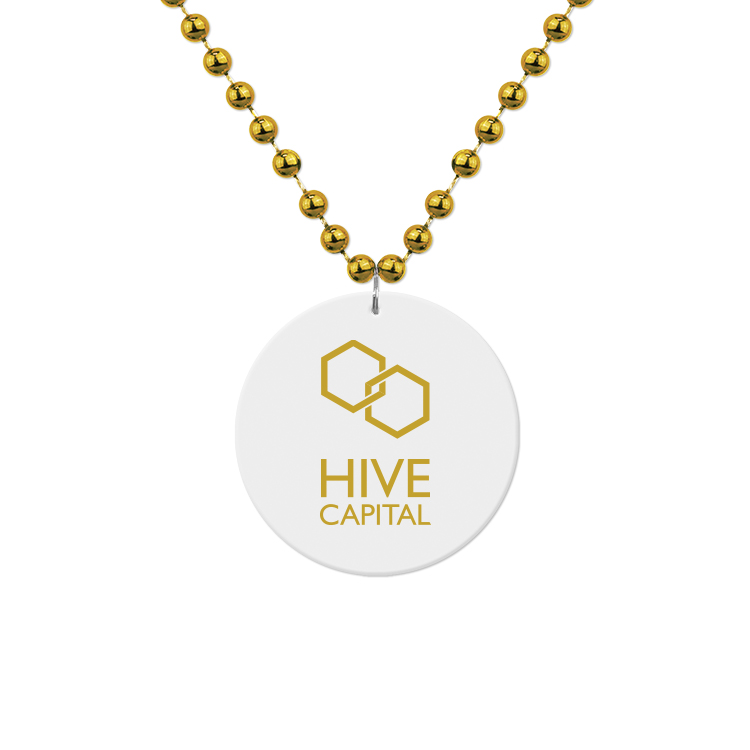 Medallion Bead Necklace w/White Medallion 27