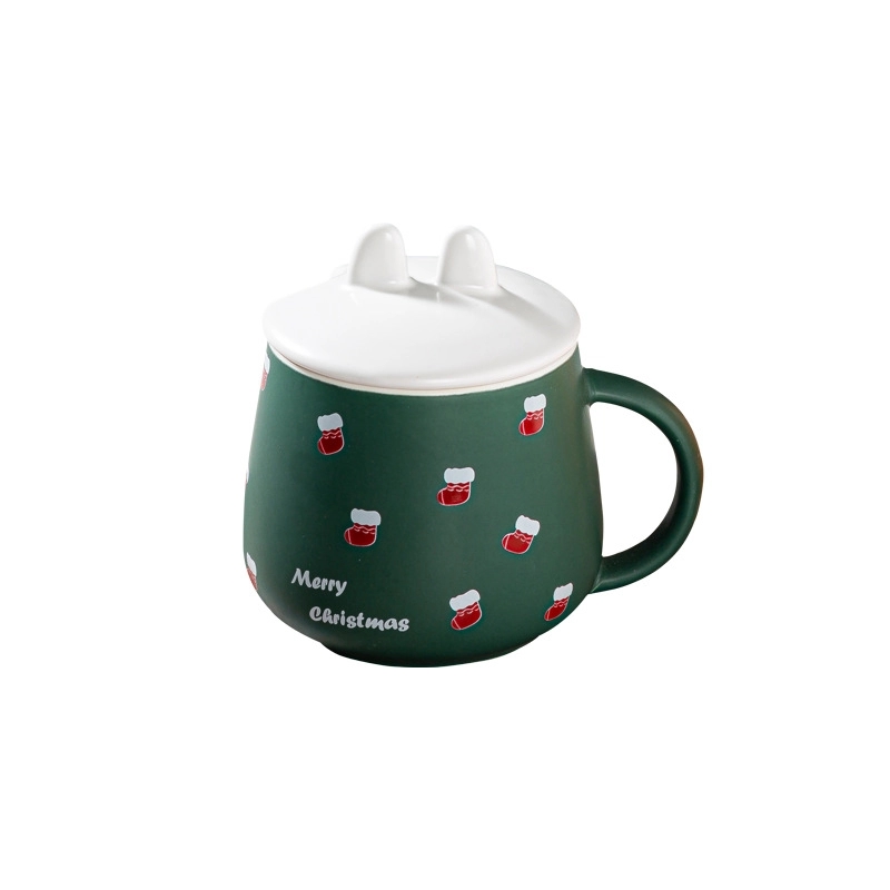 Christmas Bunny Ear Shaped Coffee Ceramic Mug 2