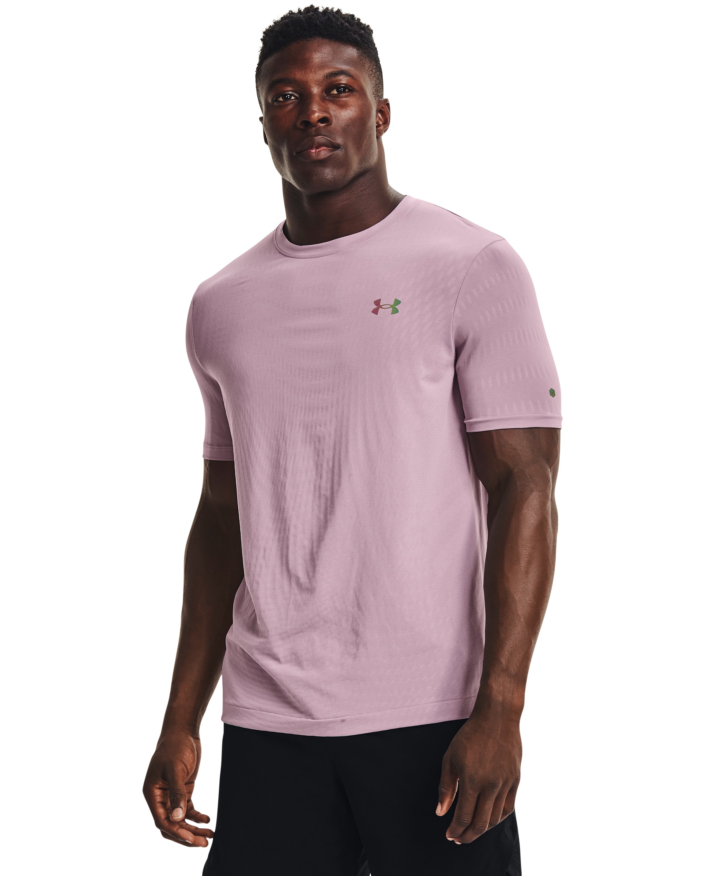 Men's UA RUSH HeatGear Seamless Illusion Short Sleeve  2