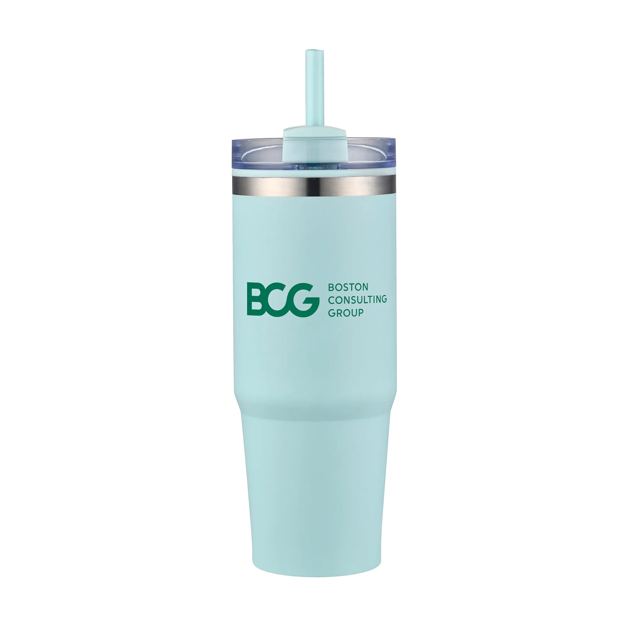 30oz. Dual Wall Stainless Steel & PP Tumbler with Clear Lid 12
