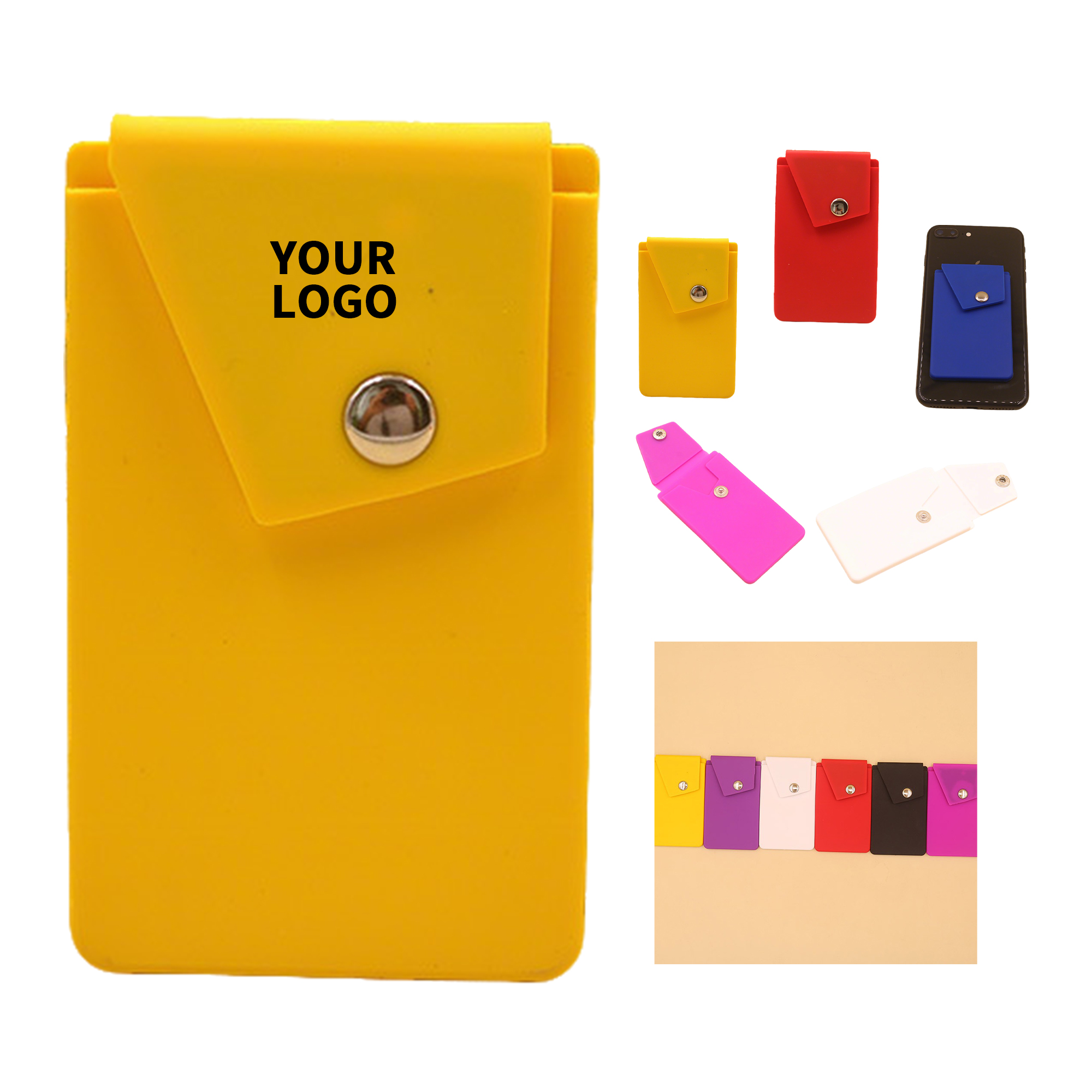 Snap Closure Stick On Card Pocket 3.63" Length X 2.17" Width 5
