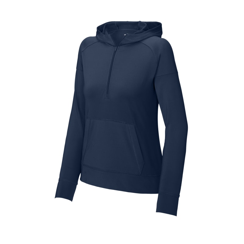 Sport-Tek Women's Sport-Wick Stretch 1/2-Zip Hoodie, custom hoodie or sweatshirt with logo imprint 7