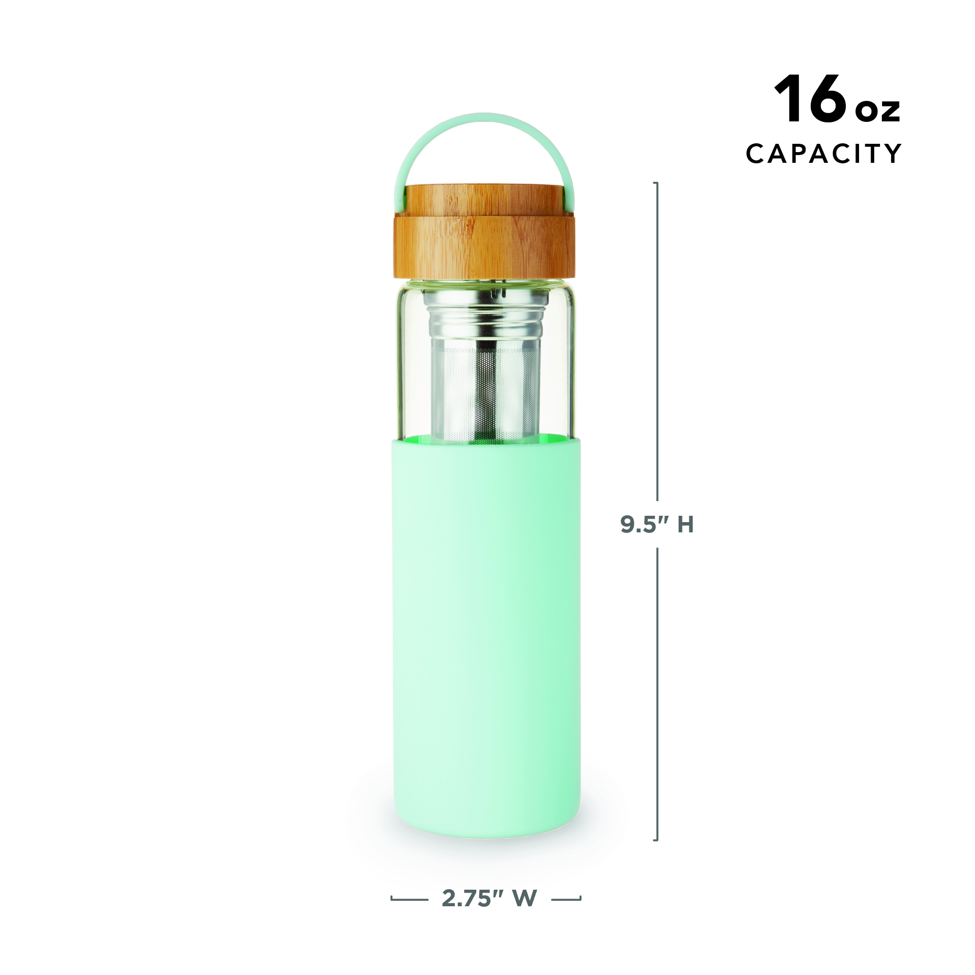 Pinky Up® Dana Glass Travel Tea Mug 10