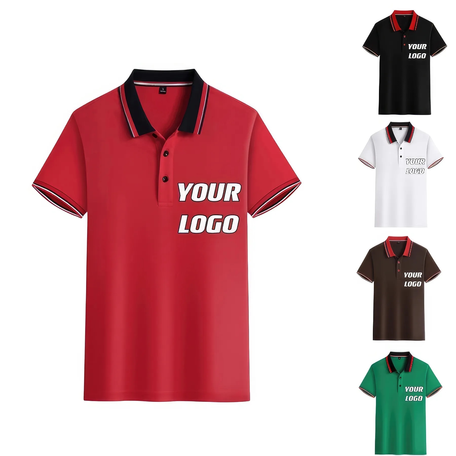 Polo Shirt With Classic Striped Neckline 3