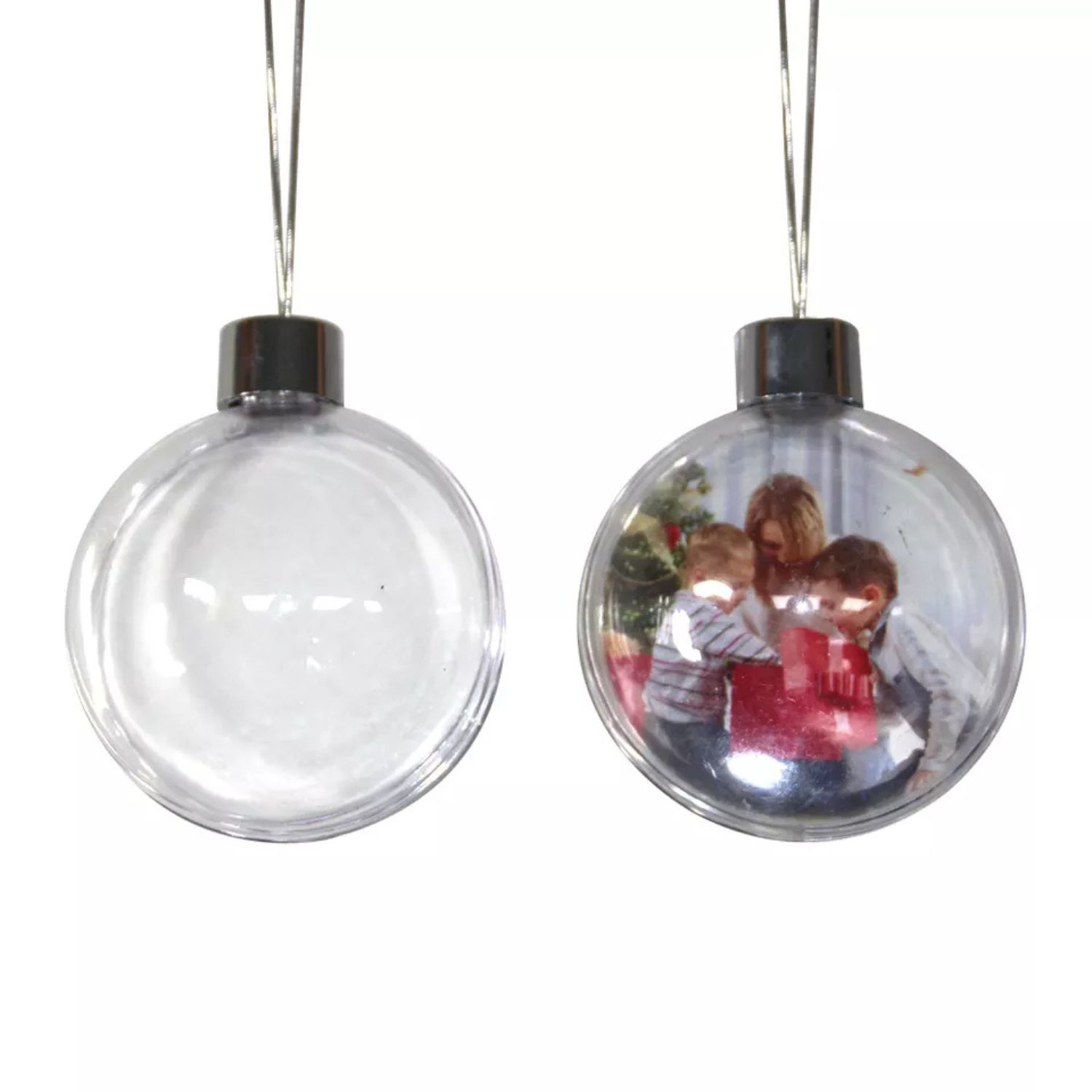 Round Clear PC Christmas Ornament 1