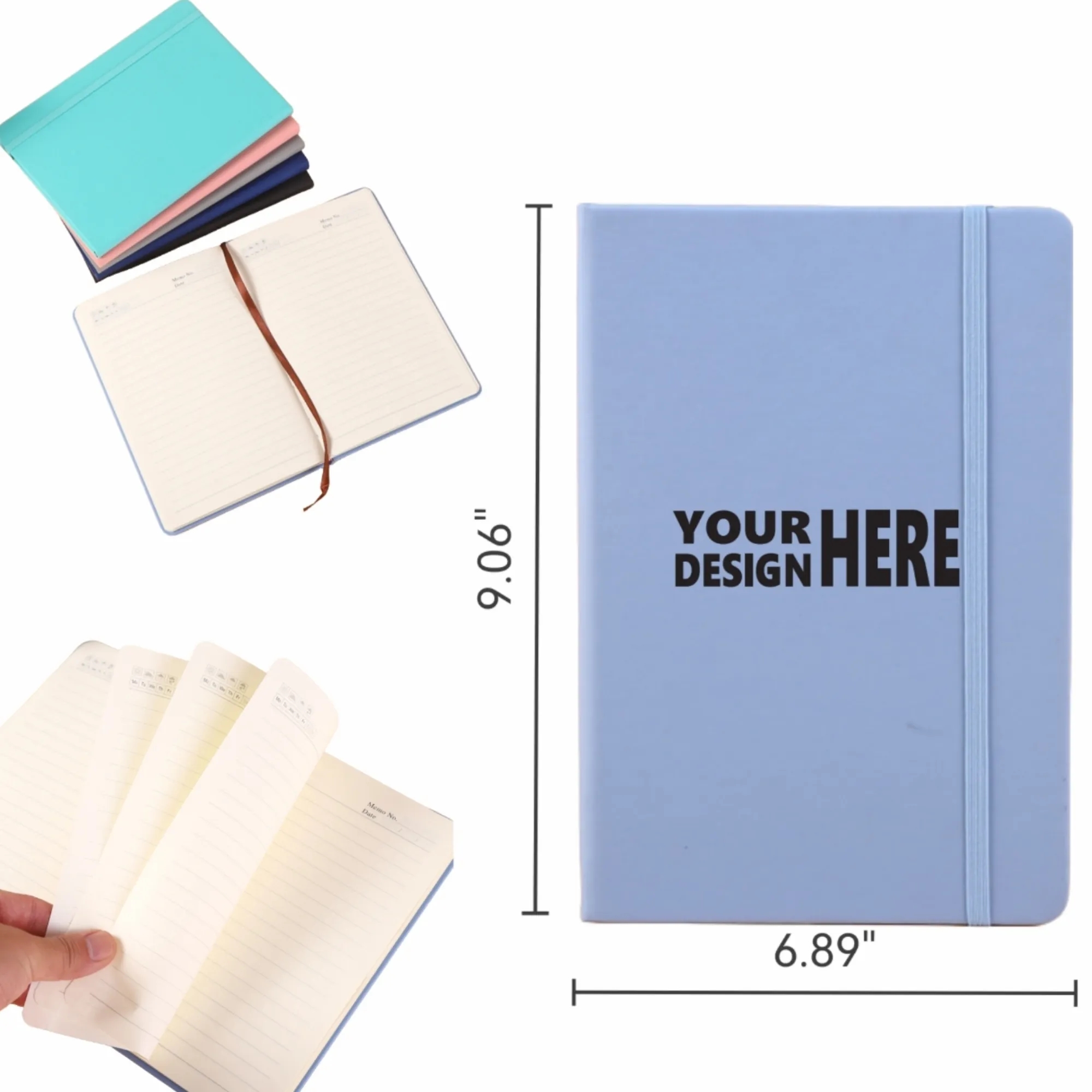 A5 Notebook with Elastic Band, Custom Logo, Business Office 4