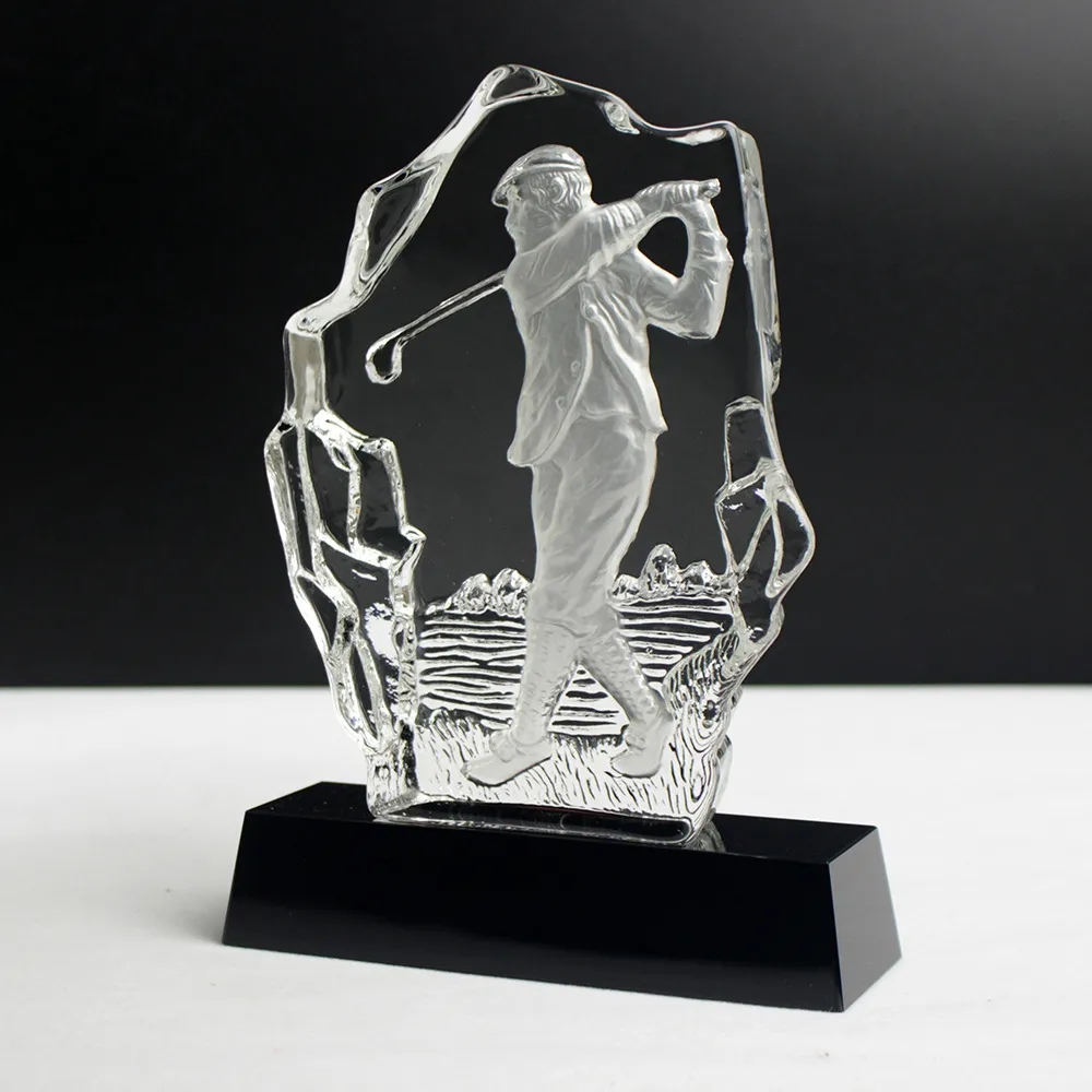 Crystal Golf Player Trophy 3