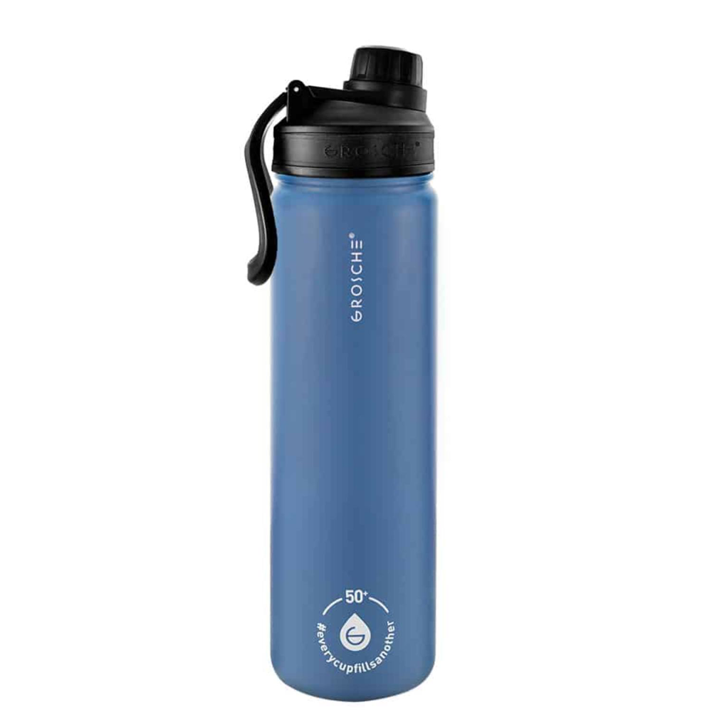 22 oz. GROSCHE® CHICAGO STEEL Insulated Water Bottle with Chug Lid