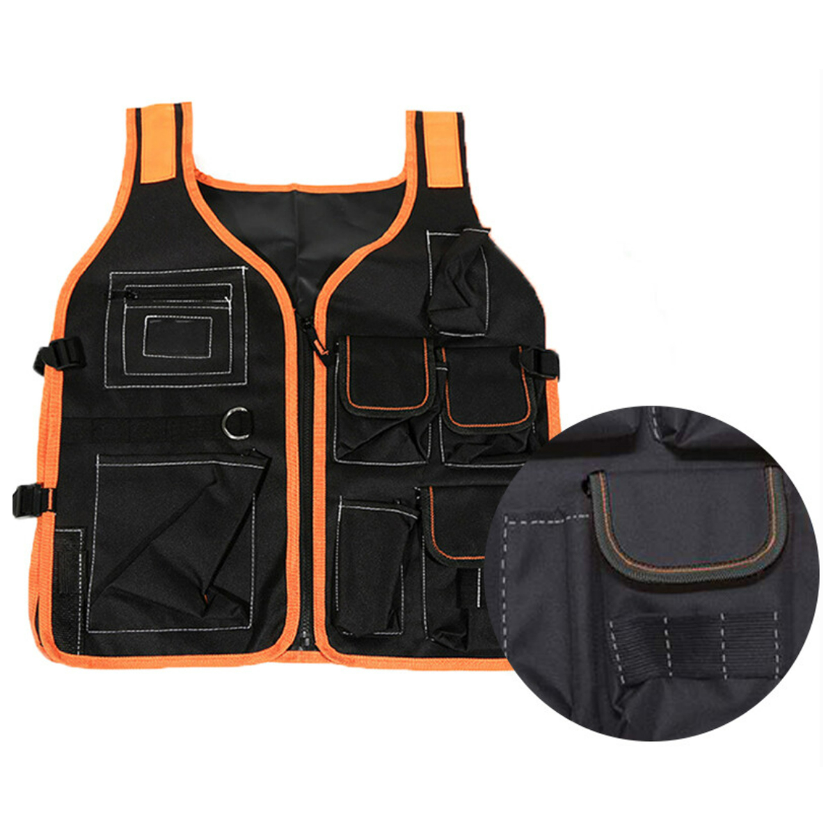Multi-Pocket Safety Work Vest Tool Storage Gear 1