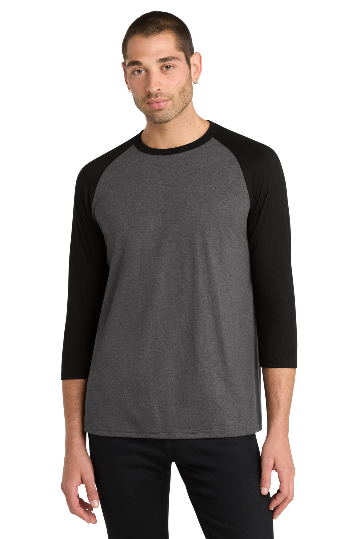 District Perfect Tri 3/4-Sleeve Raglan. DM136 16