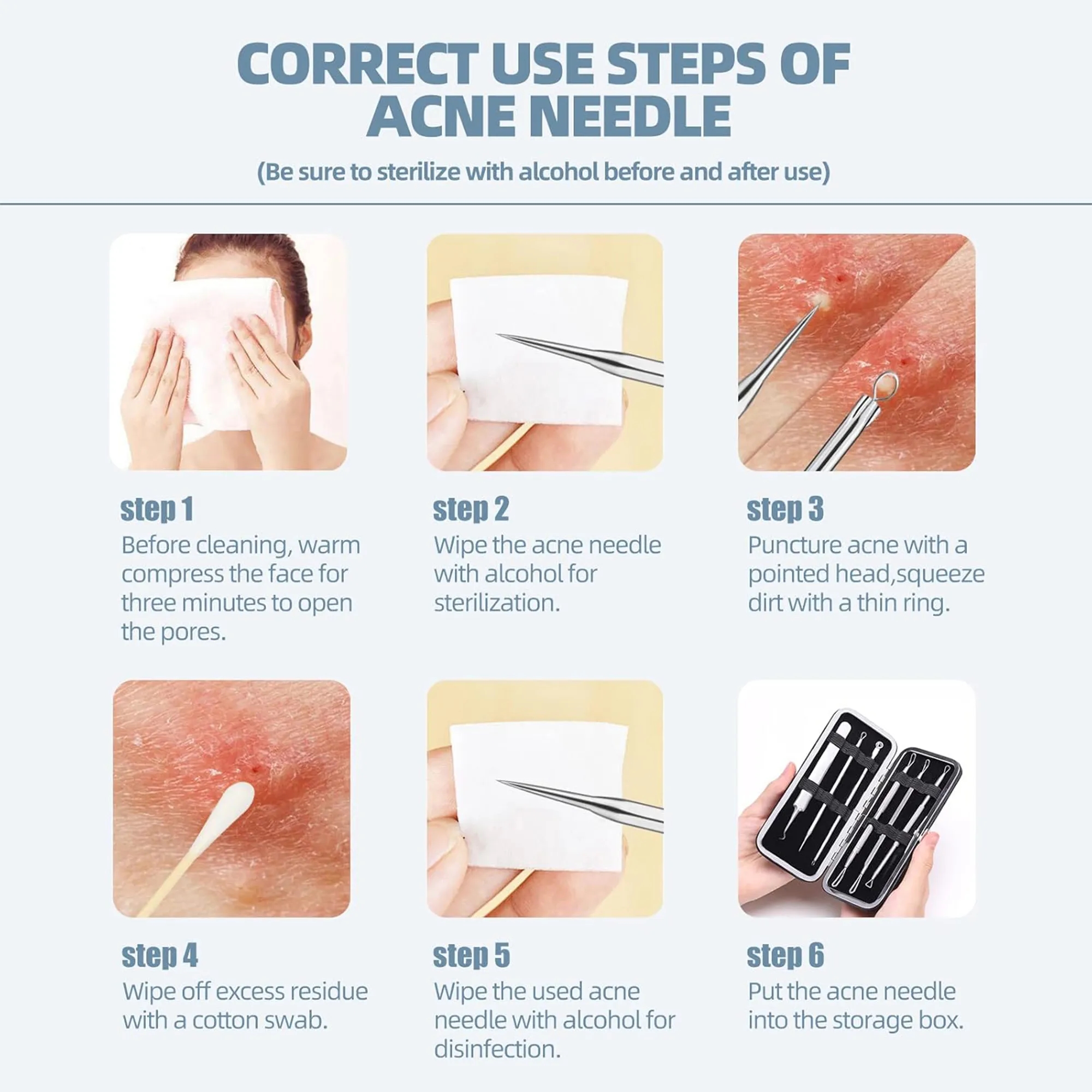 Stainless Steel Blackhead Remover Kit 1