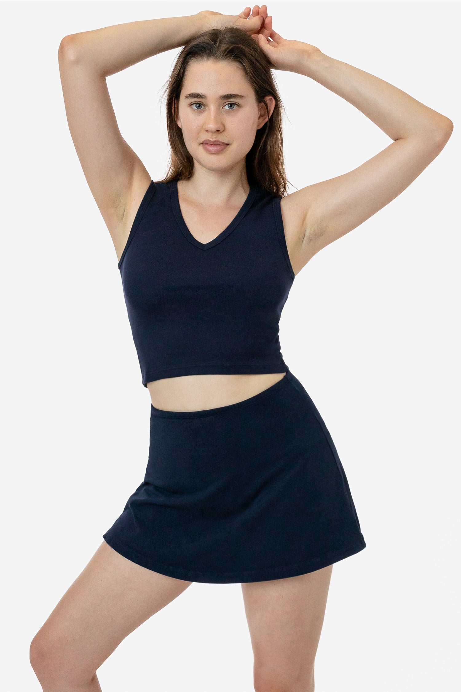 BABY RIB SLEEVELESS V-NECK CROP TANK 6