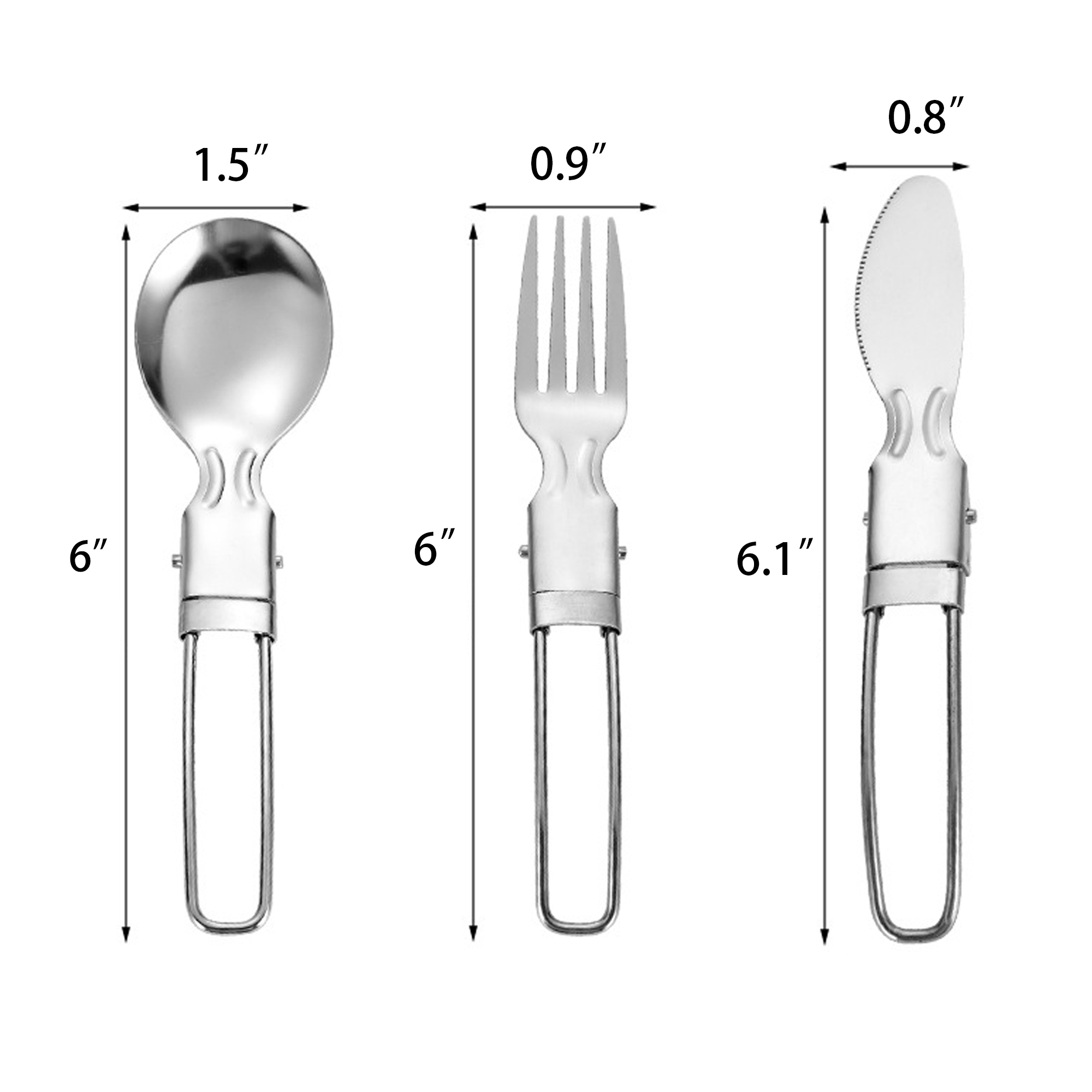 Portable Stainless Steel Foldable Cutlery Set 5