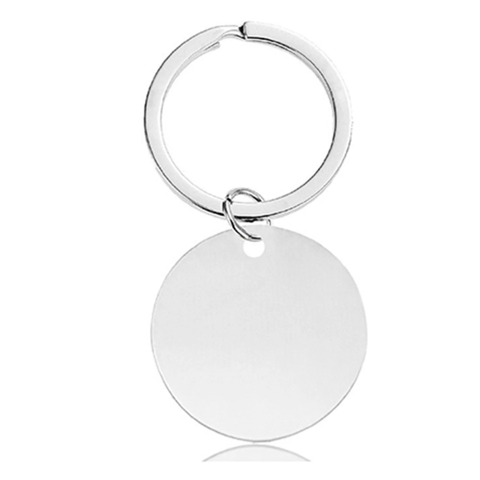 Stainless Steel Round Plate Keychain 3