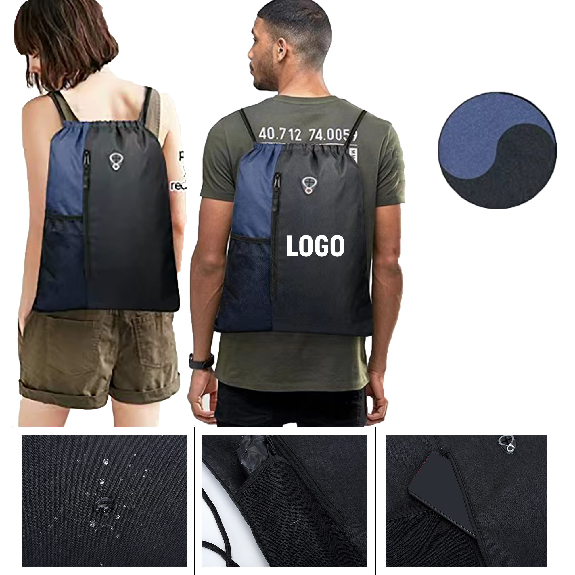 Drawstring Backpack Sports Gym Bag 1