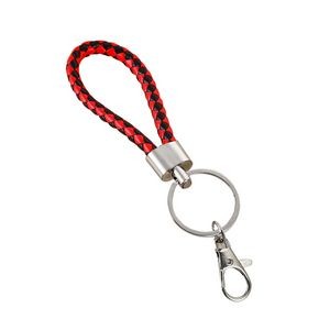 Rotated Ring Weaved PU Leather Keychain Key Organization 26