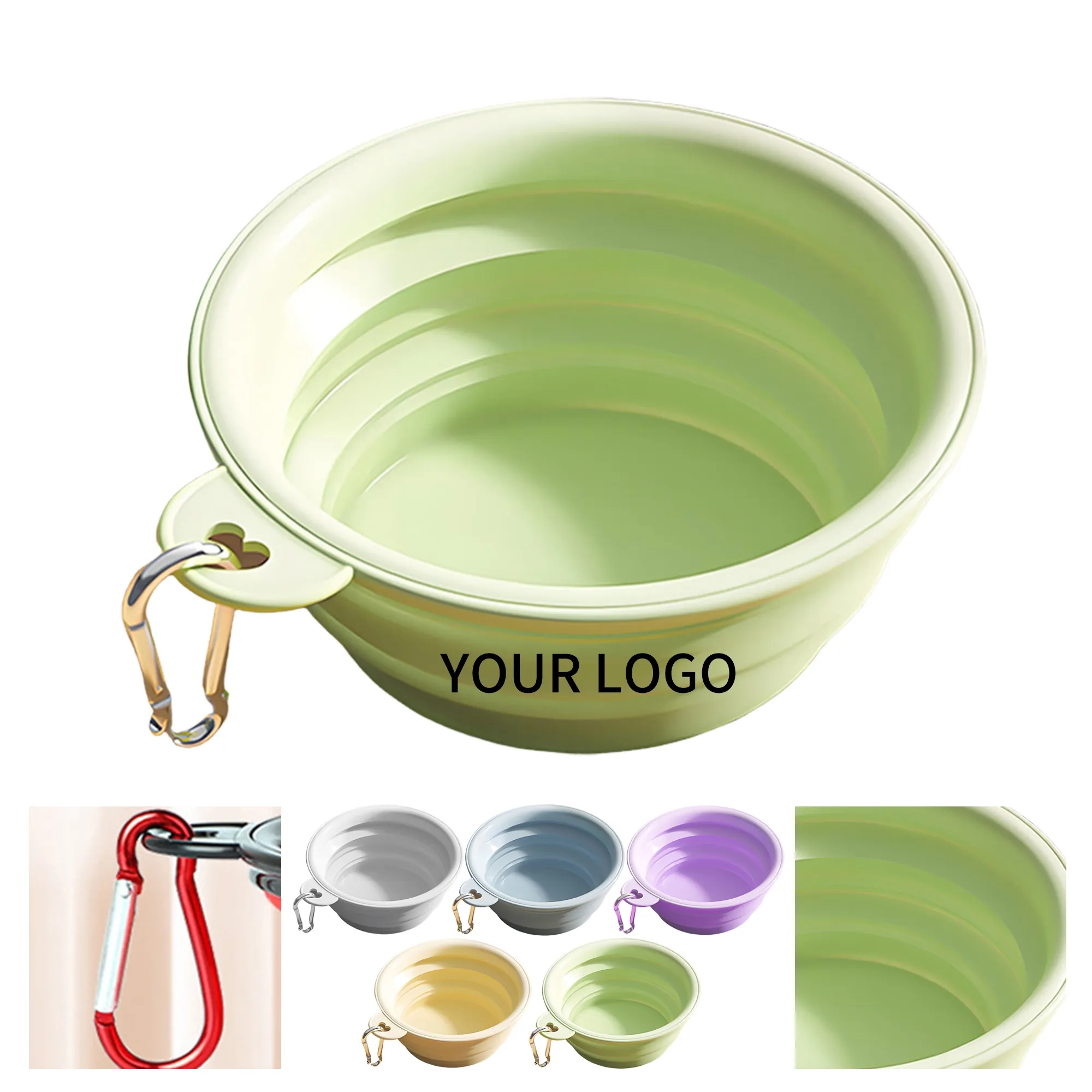 12 Oz Silicone Pet Bowl with Carabiner 3