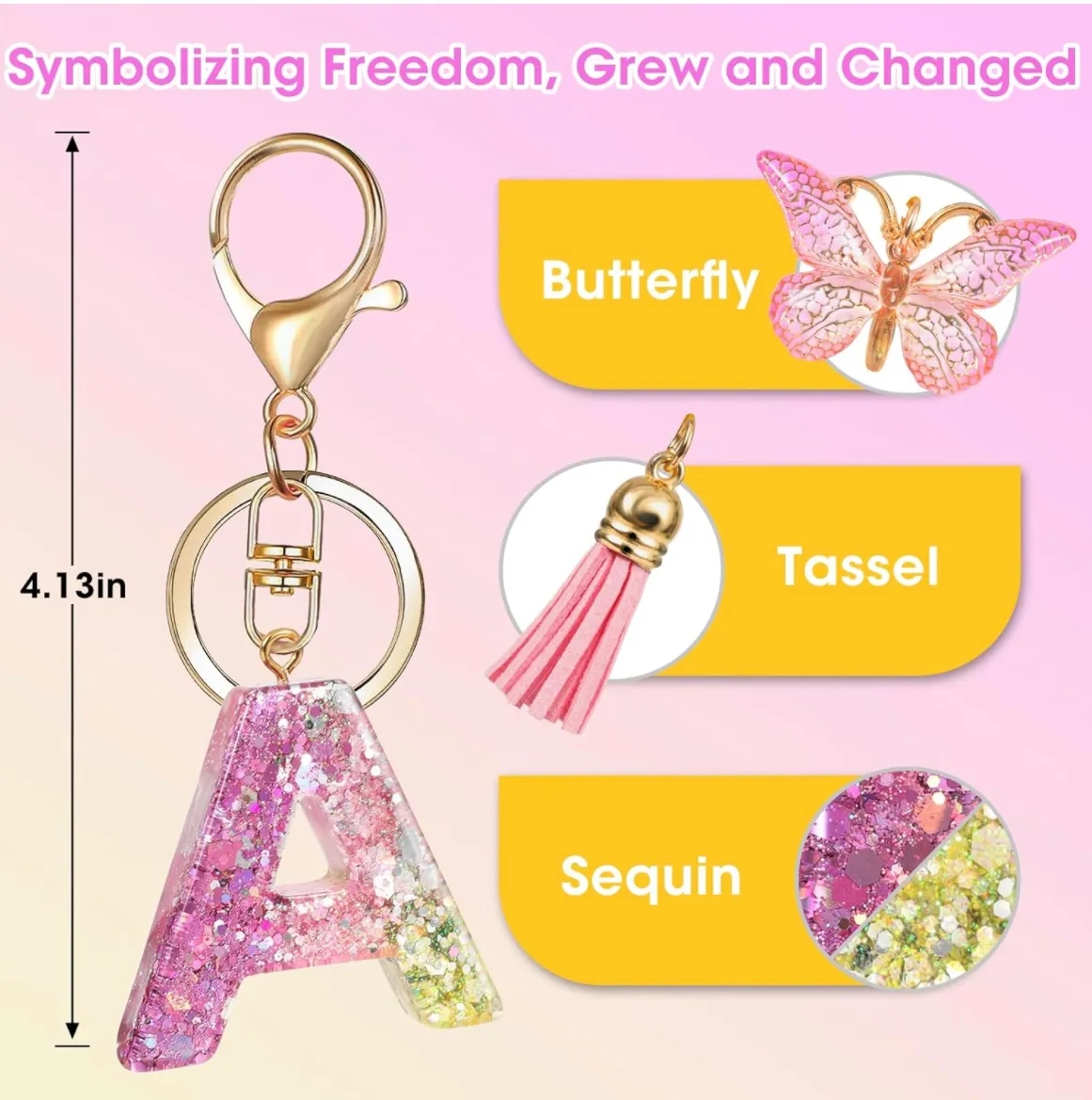 Letter Keychains for Women and Girls for car 3